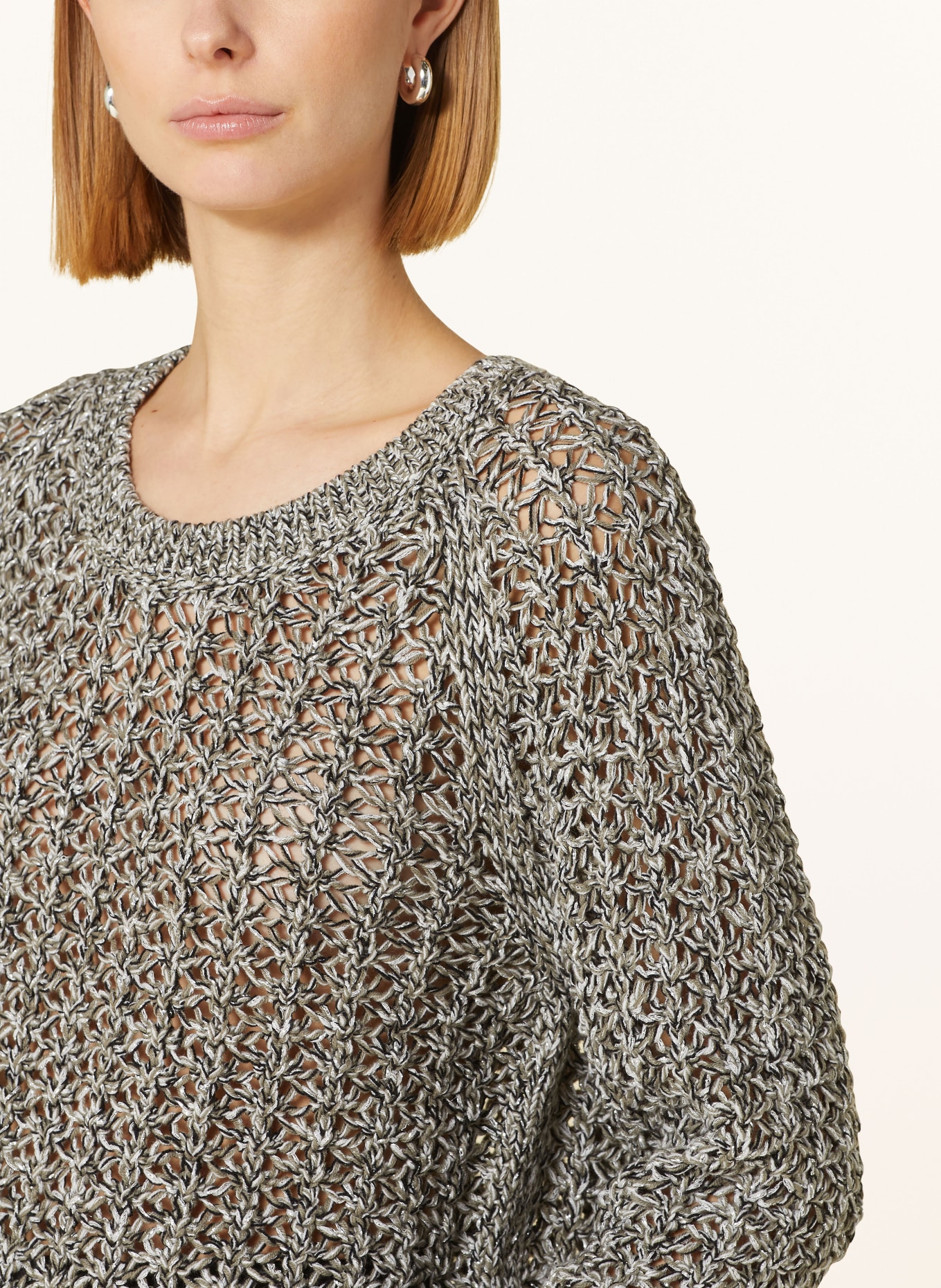 monari Sweater with glitter thread, Color: BEIGE/ BLACK (Image 4)