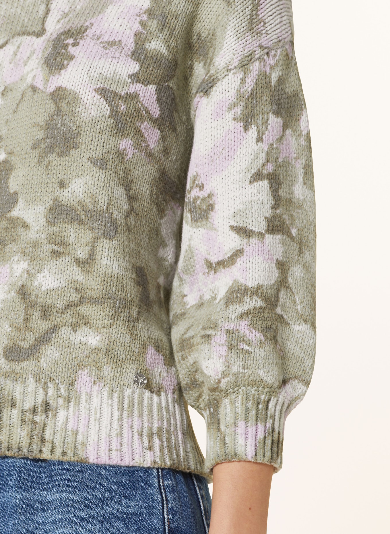monari Pullover mit 3/4-Arm, Farbe: GRÜN/ WEISS/ ROSÉ (Bild 4)