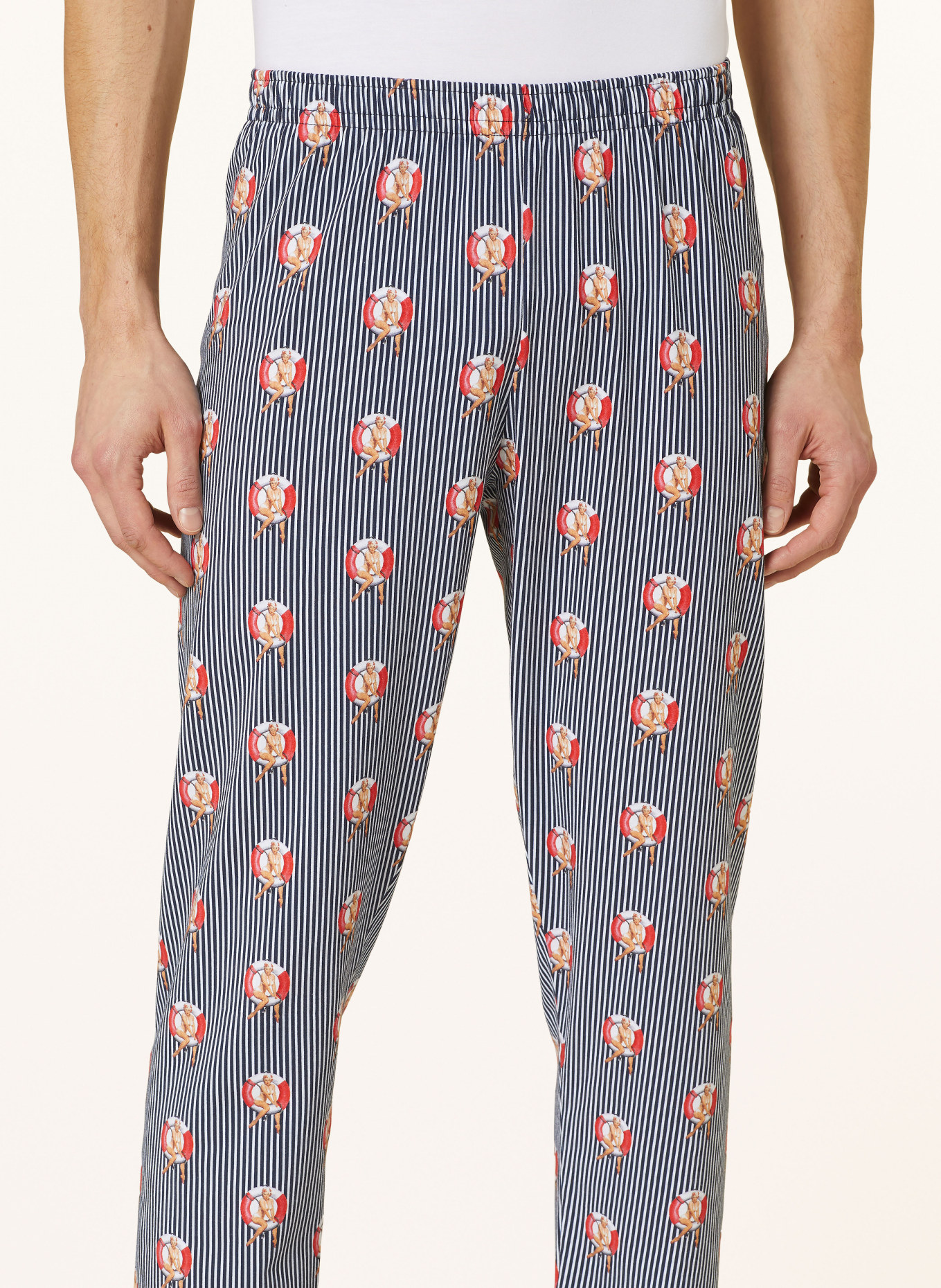 mey Pajama pants series LIFEBELT, Color: DARK BLUE/ WHITE (Image 5)