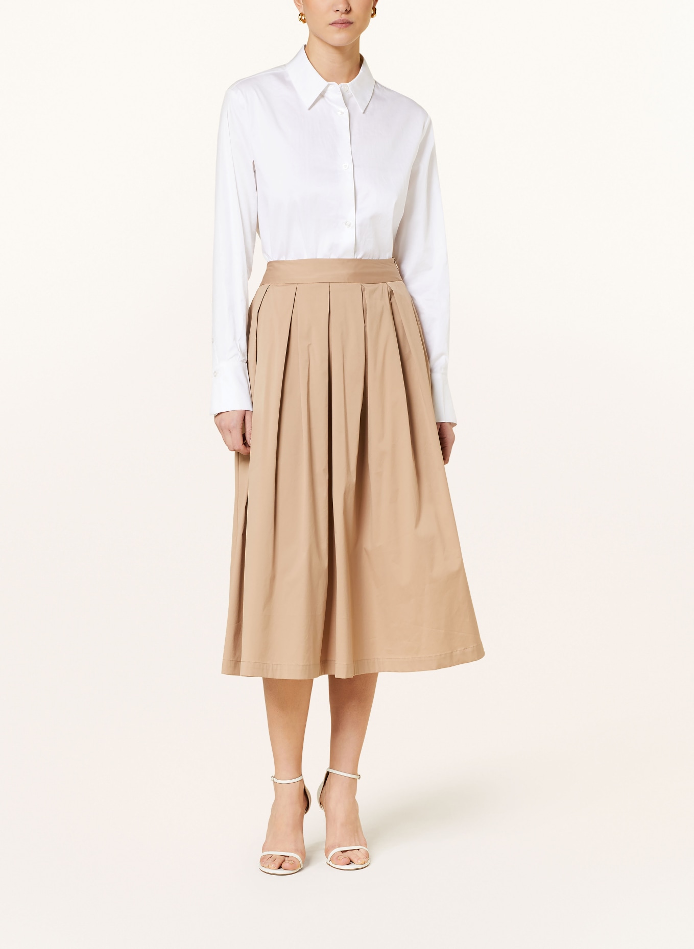 0039 ITALY Pleated skirt KYLIE, Color: BEIGE (Image 2)