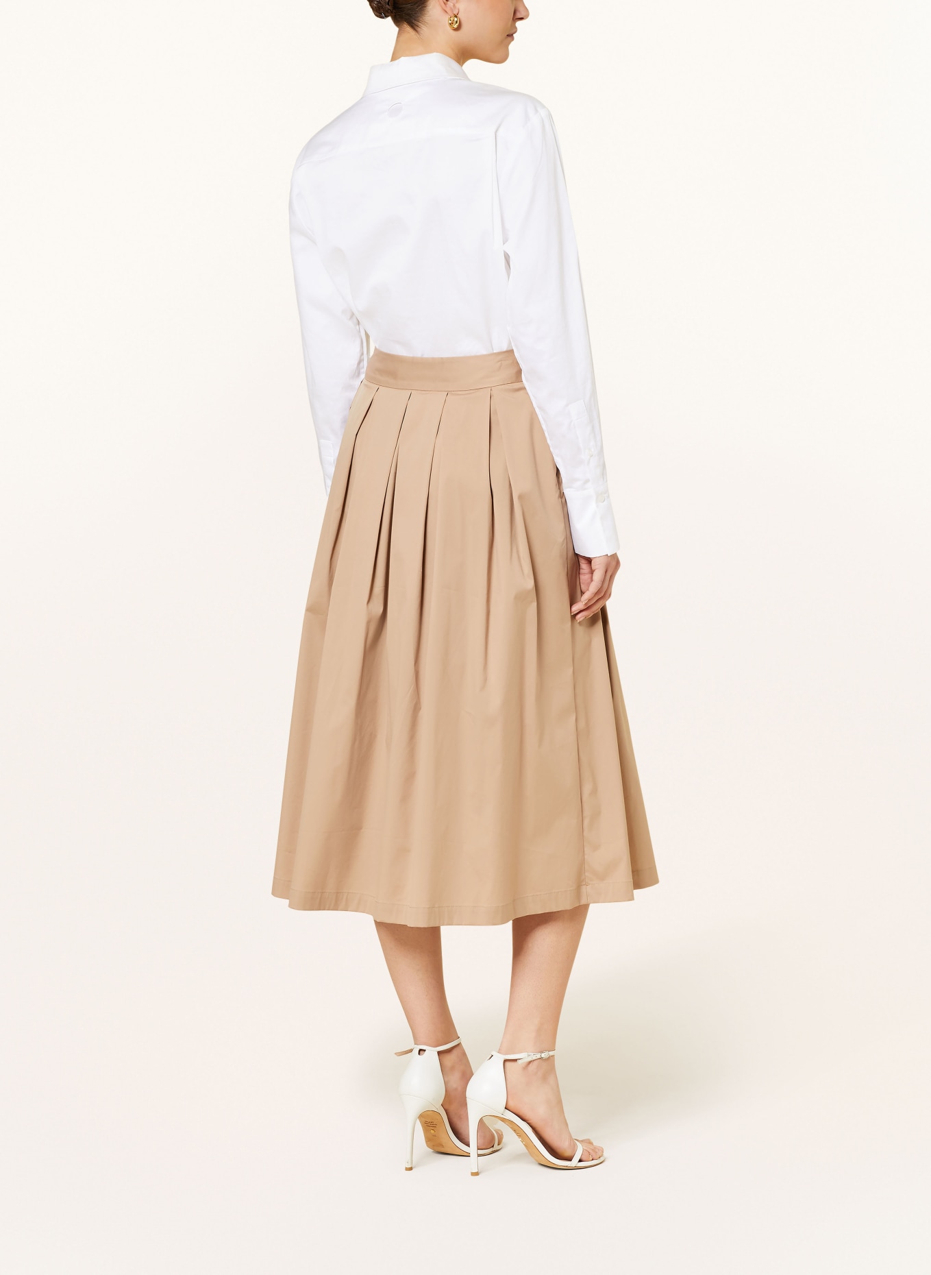 0039 ITALY Pleated skirt KYLIE, Color: BEIGE (Image 3)