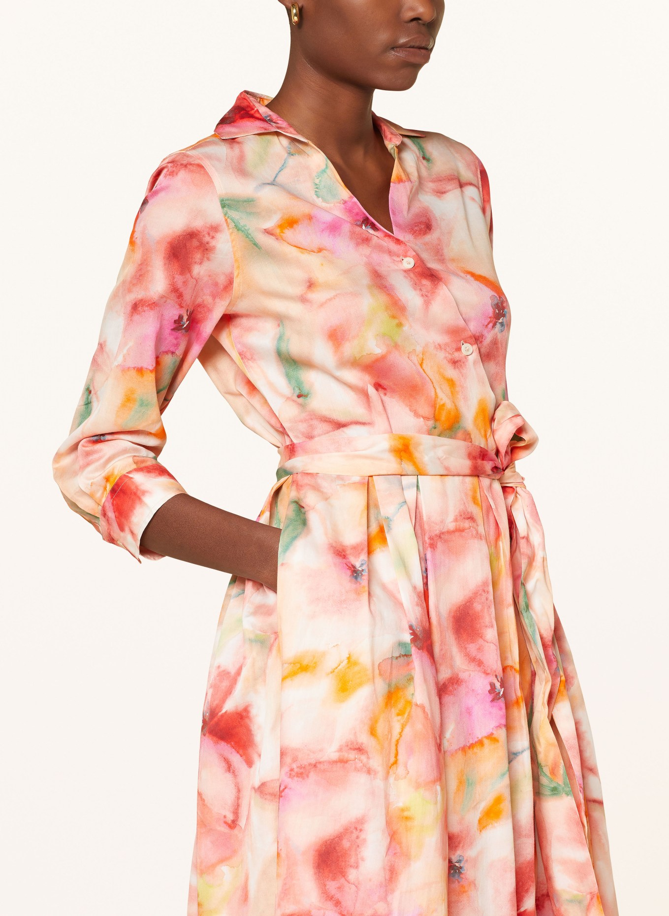 0039 ITALY Dress JULENE, Color: ROSE/ LIGHT ORANGE/ PINK (Image 4)