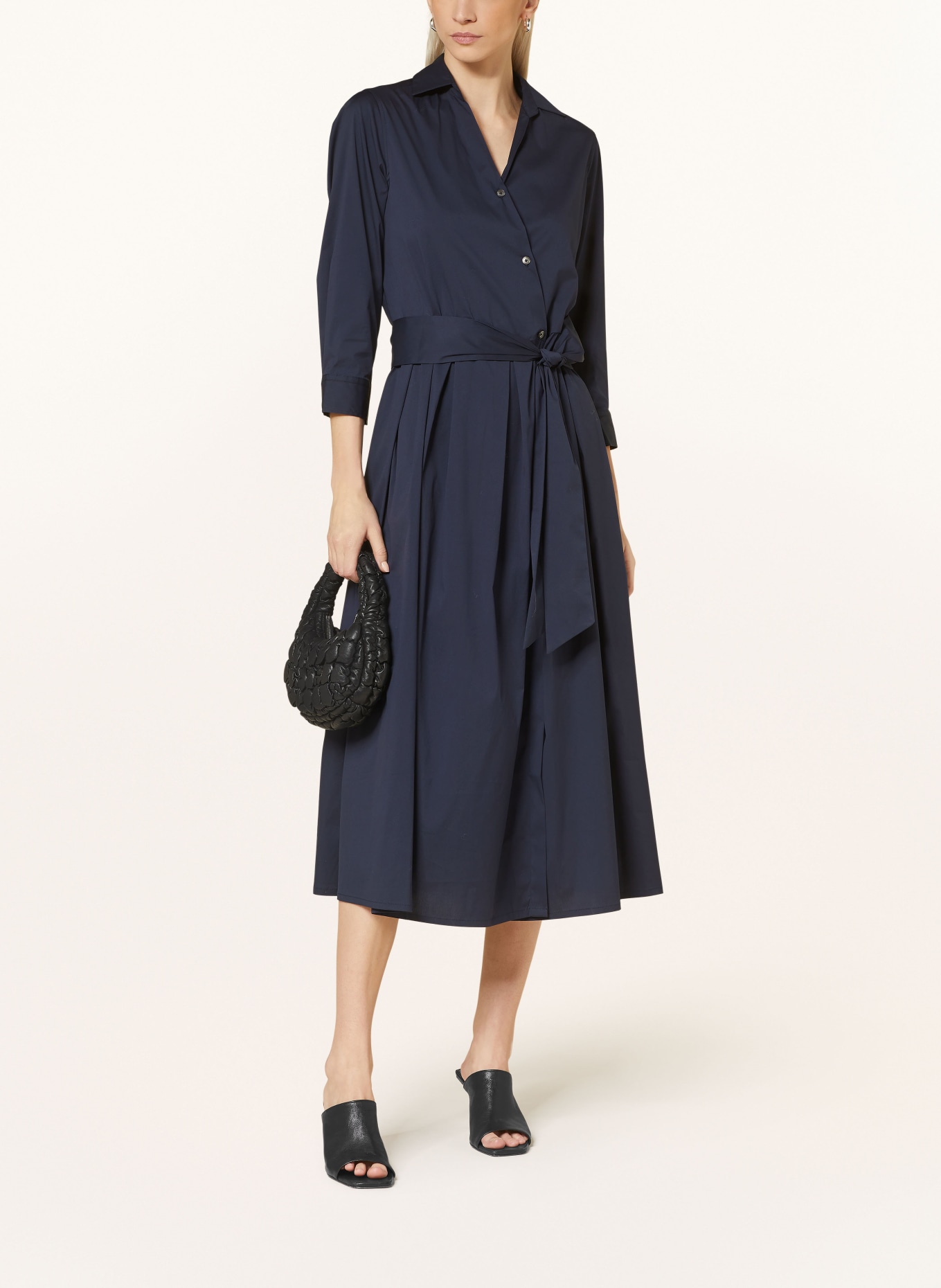 0039 ITALY Wrap dress JULENE with 3/4 sleeves, Color: DARK BLUE (Image 2)