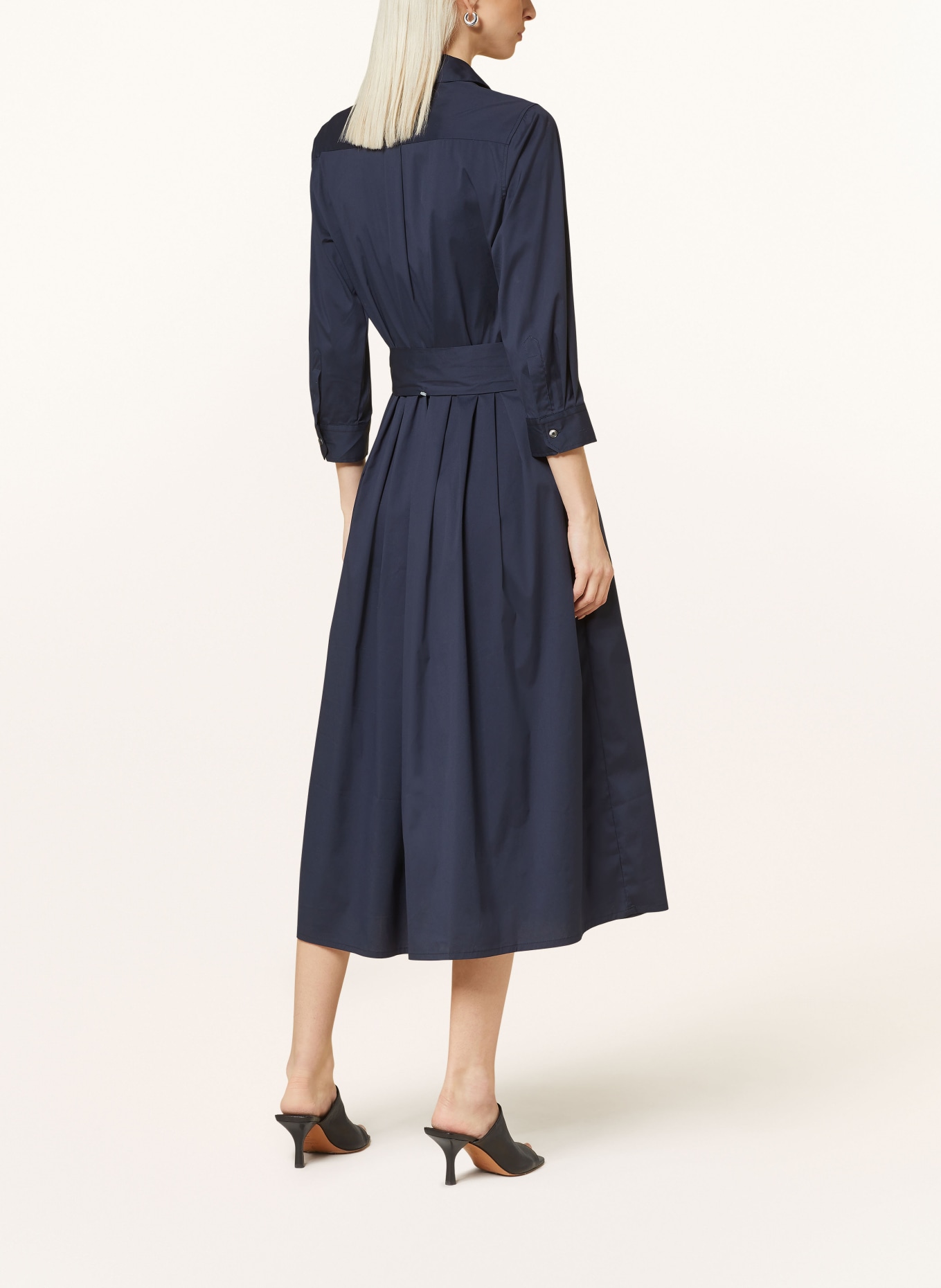 0039 ITALY Wrap dress JULENE with 3/4 sleeves, Color: DARK BLUE (Image 3)