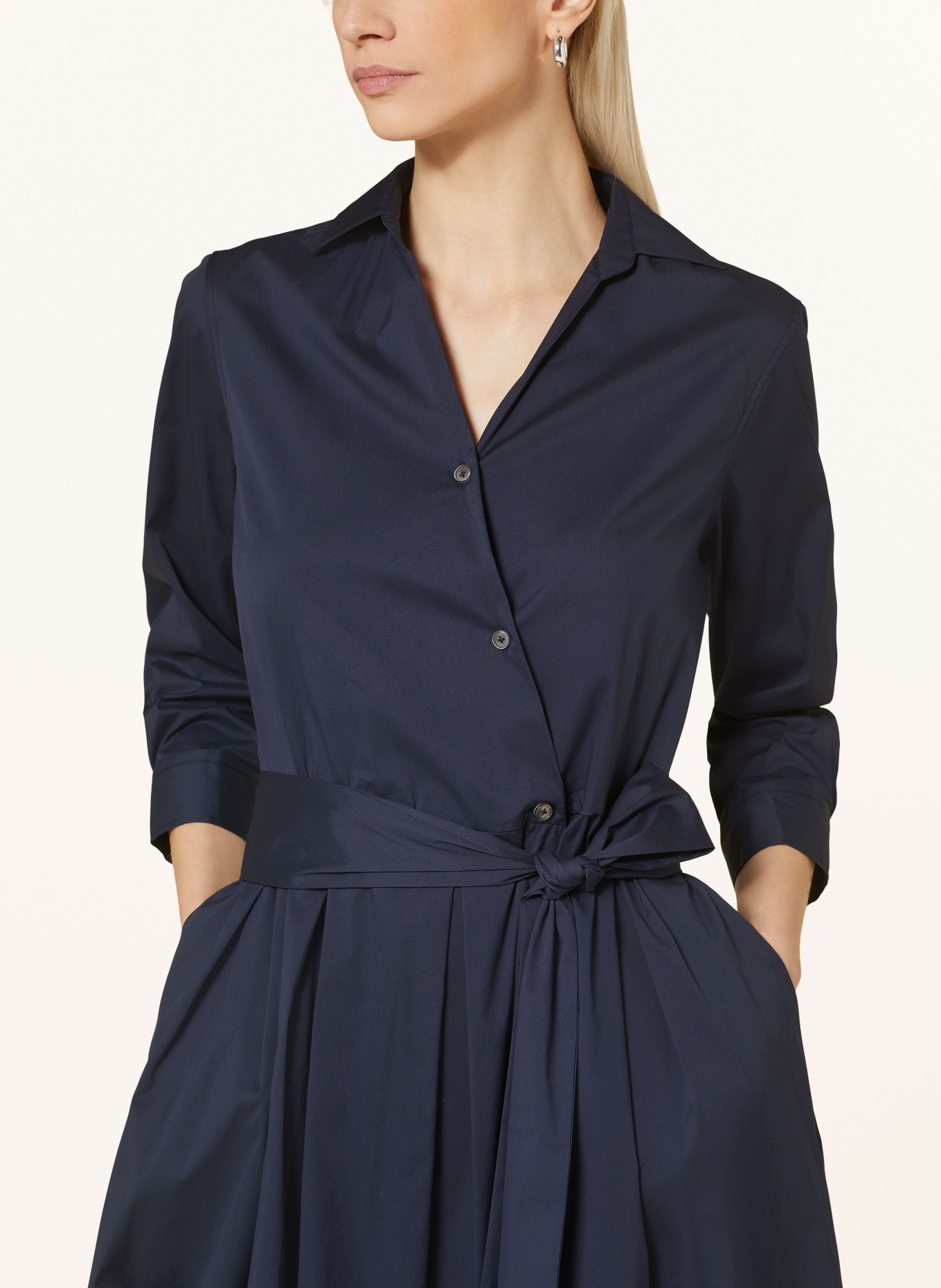 0039 ITALY Wrap dress JULENE with 3/4 sleeves, Color: DARK BLUE (Image 4)
