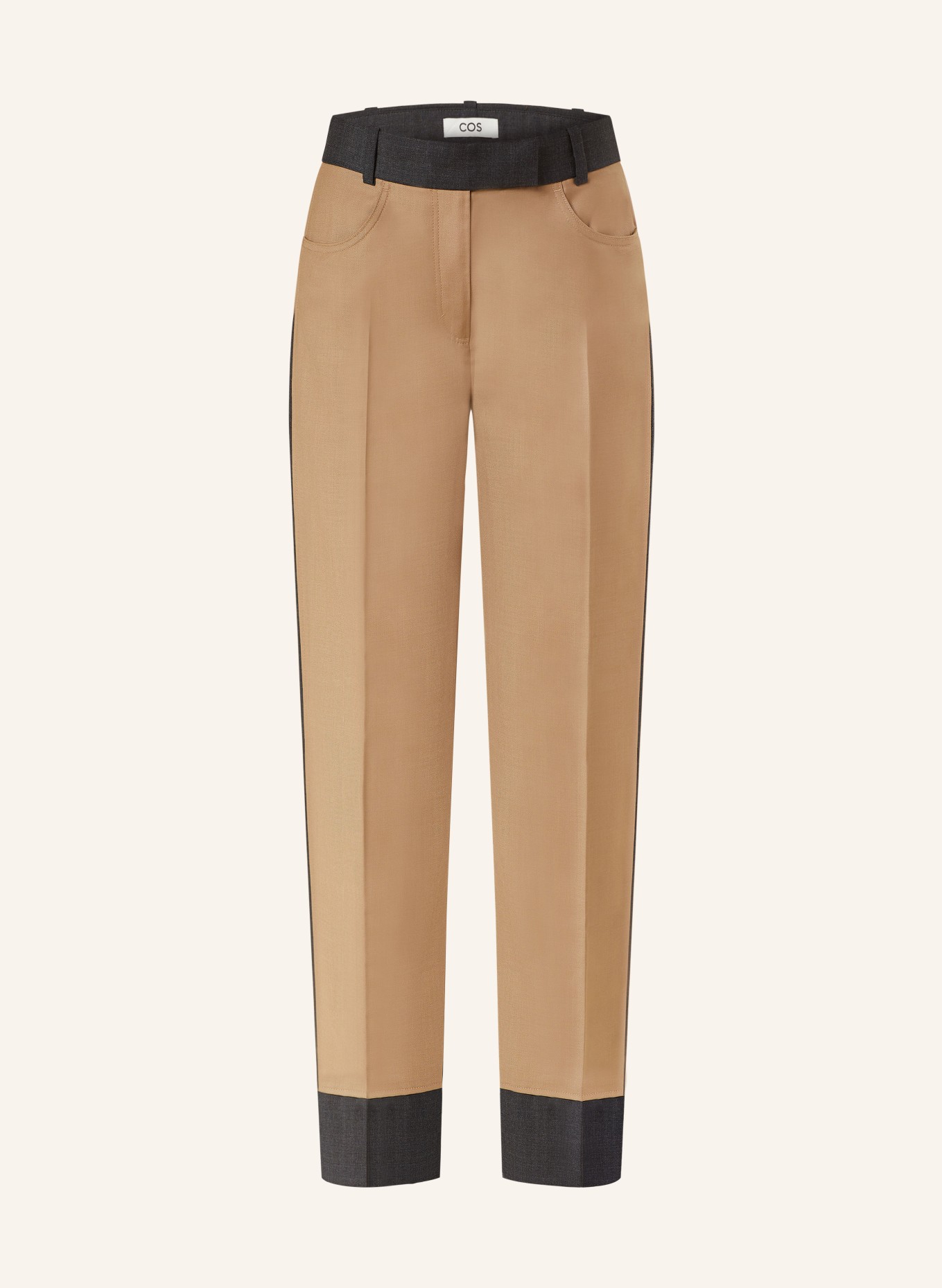 COS Trousers, Color: COGNAC/ DARK GRAY (Image 1)
