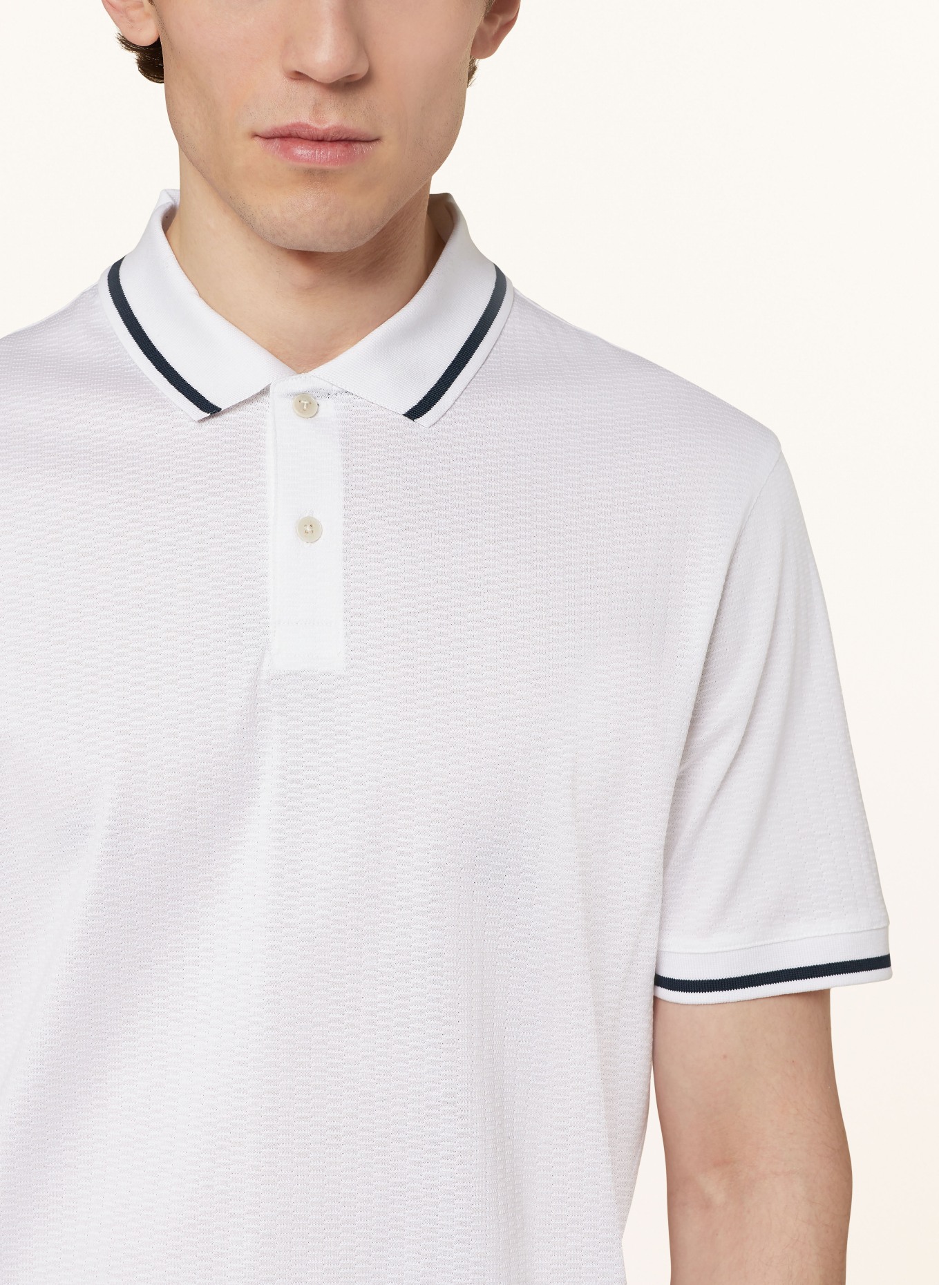TED BAKER Piqué-Poloshirt ERWEN Regular Fit, Farbe: WEISS/ SCHWARZ (Bild 4)