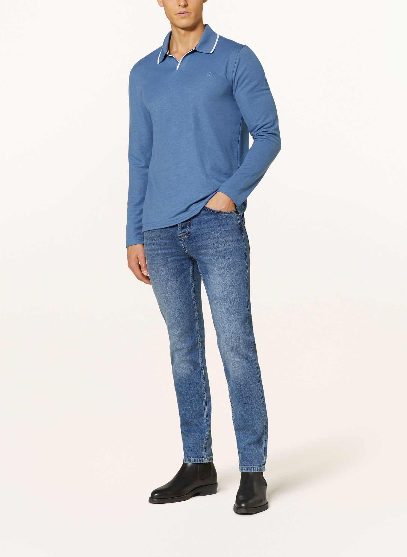 TED BAKER Piqué polo shirt MASTE regular fit, Color: BLUE (Image 2)