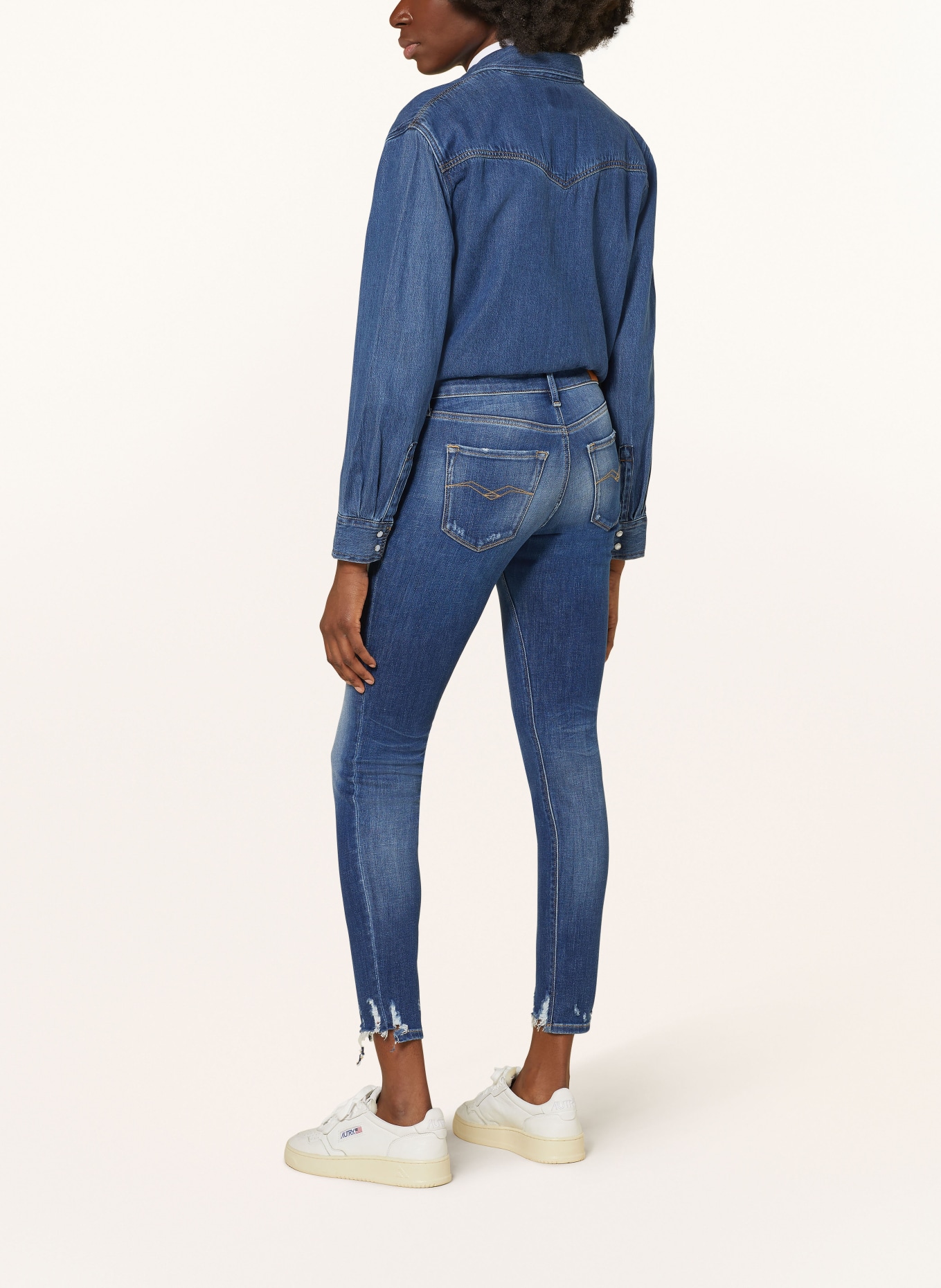 REPLAY Destroyed-Jeans NEW LUZ, Farbe: 009 MEDIUM BLUE (Bild 3)