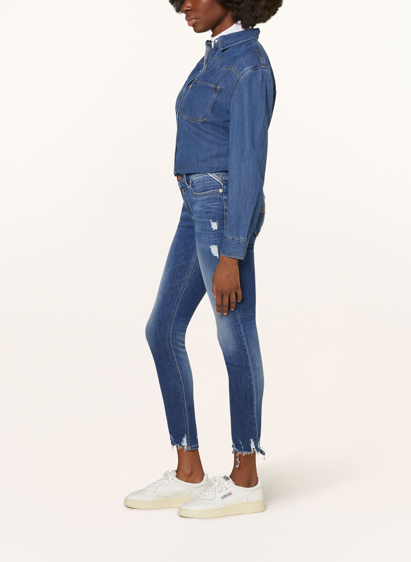 REPLAY Destroyed-Jeans NEW LUZ, Farbe: 009 MEDIUM BLUE (Bild 4)