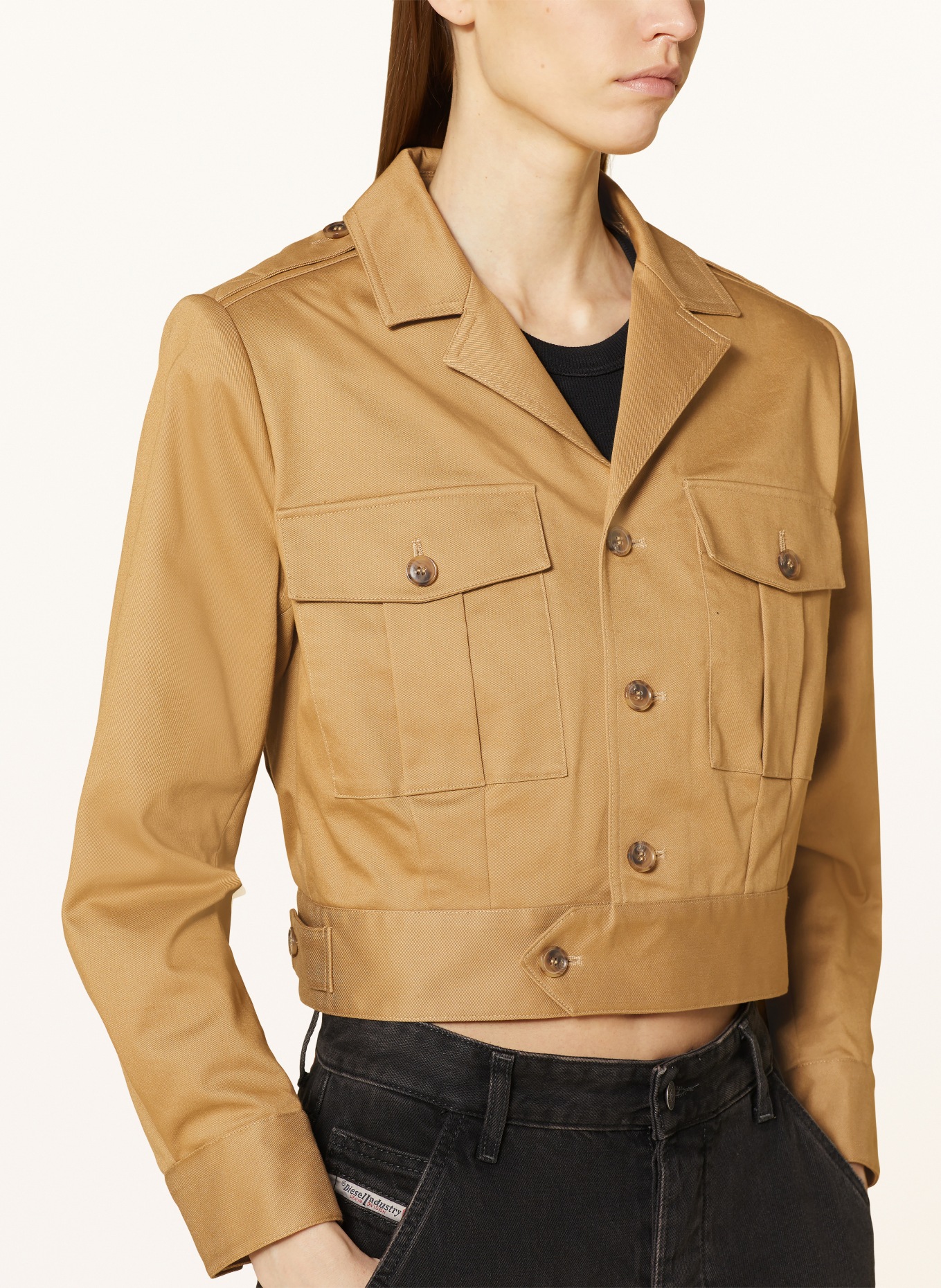 FRAME Cropped jacket, Color: BROWN (Image 4)