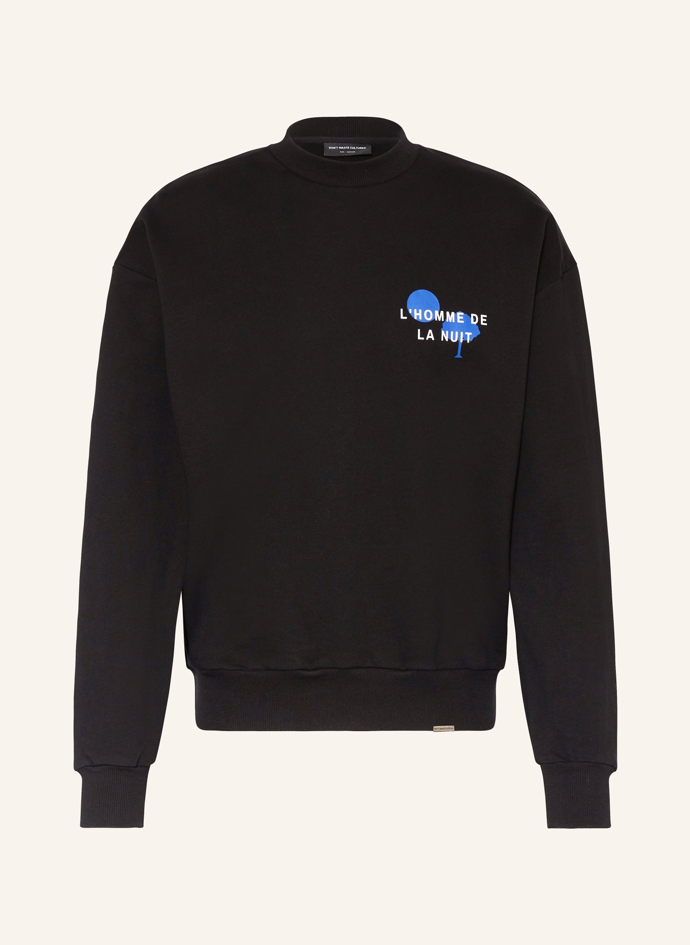 don't waste culture Oversized sweatshirt BERNARD, Color: BLACK/ WHITE/ BLUE (Image 1)
