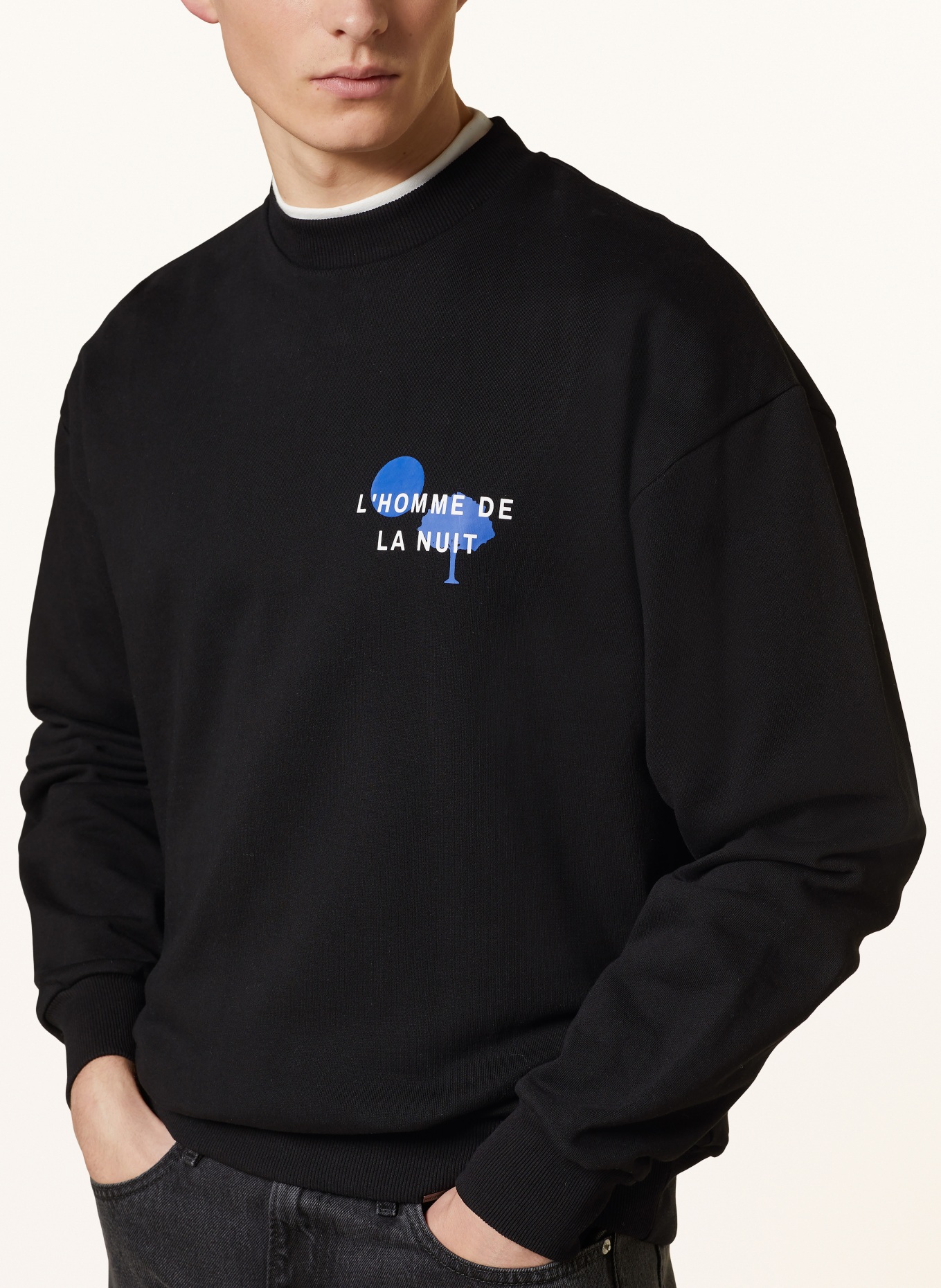 don't waste culture Oversized sweatshirt BERNARD, Color: BLACK/ WHITE/ BLUE (Image 4)