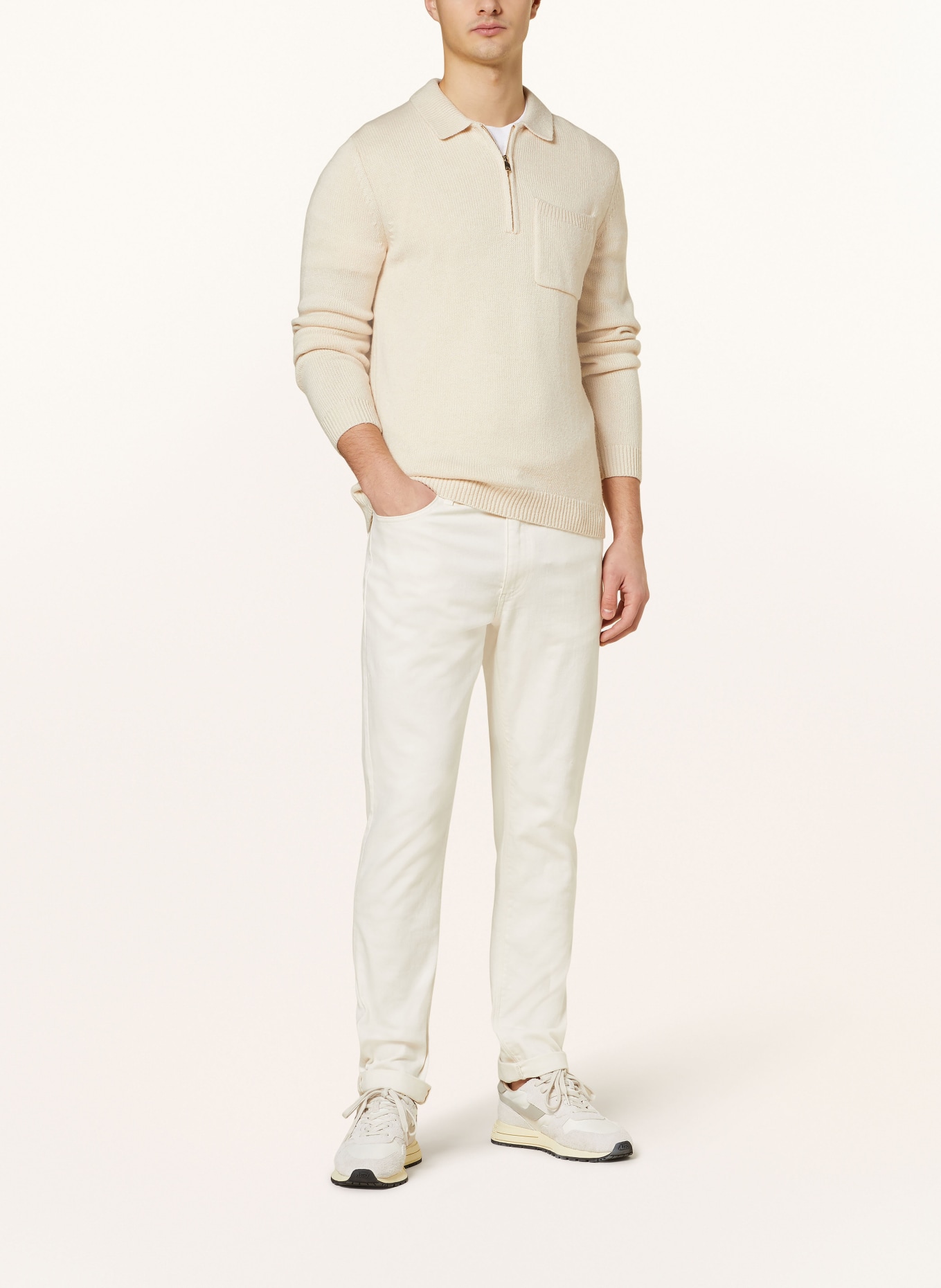 REISS Half-zip sweater FLEETWOOD, Color: ECRU (Image 2)