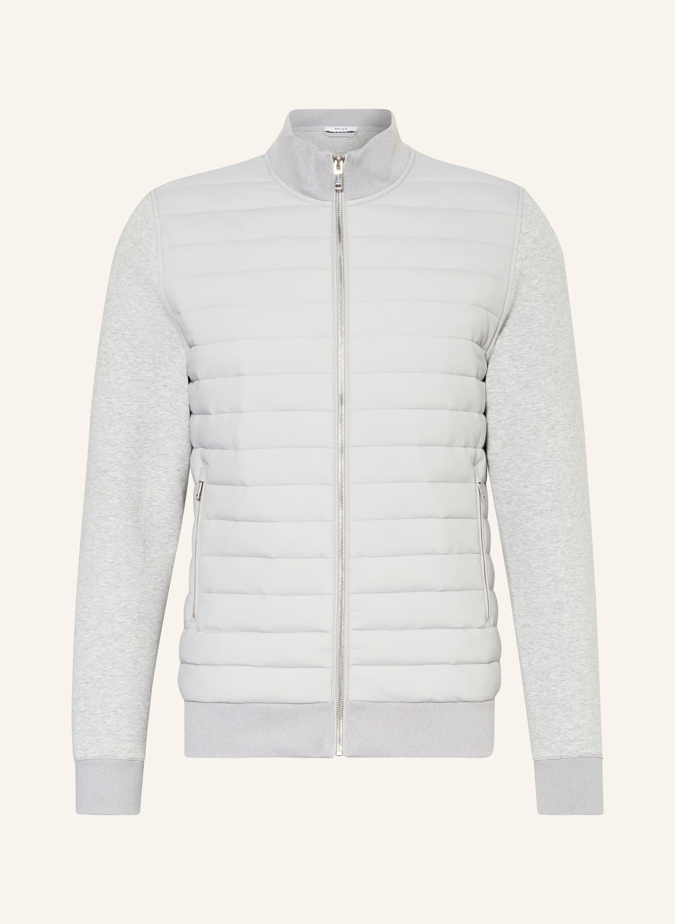 REISS Quilted jacket FREDDIE in a material mix, Color: LIGHT GRAY (Image 1)