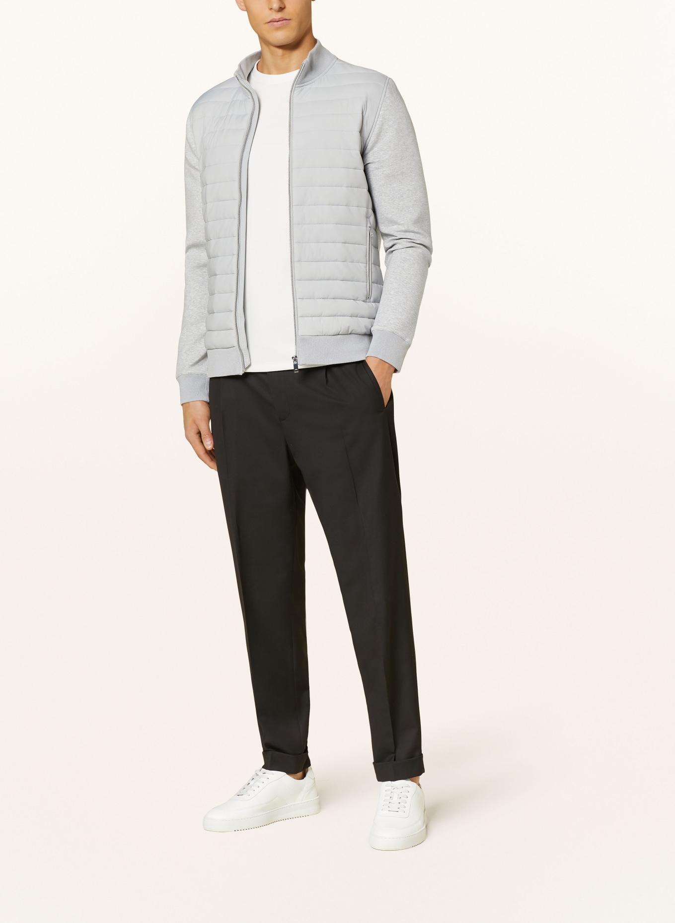 REISS Quilted jacket FREDDIE in a material mix, Color: LIGHT GRAY (Image 2)