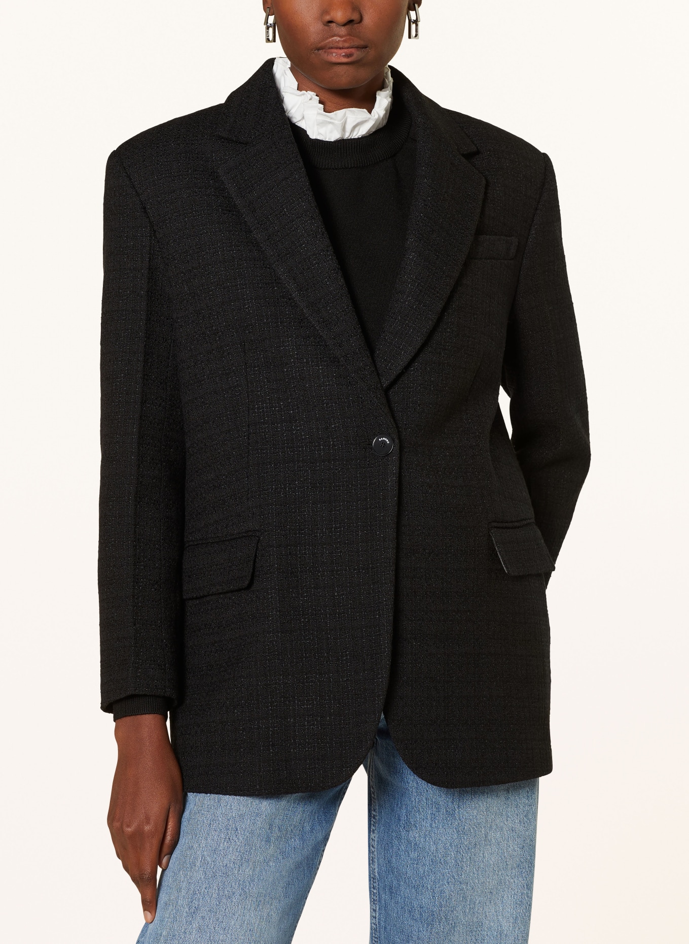 SANDRO Tweed-Blazer, Farbe: SCHWARZ (Bild 4)
