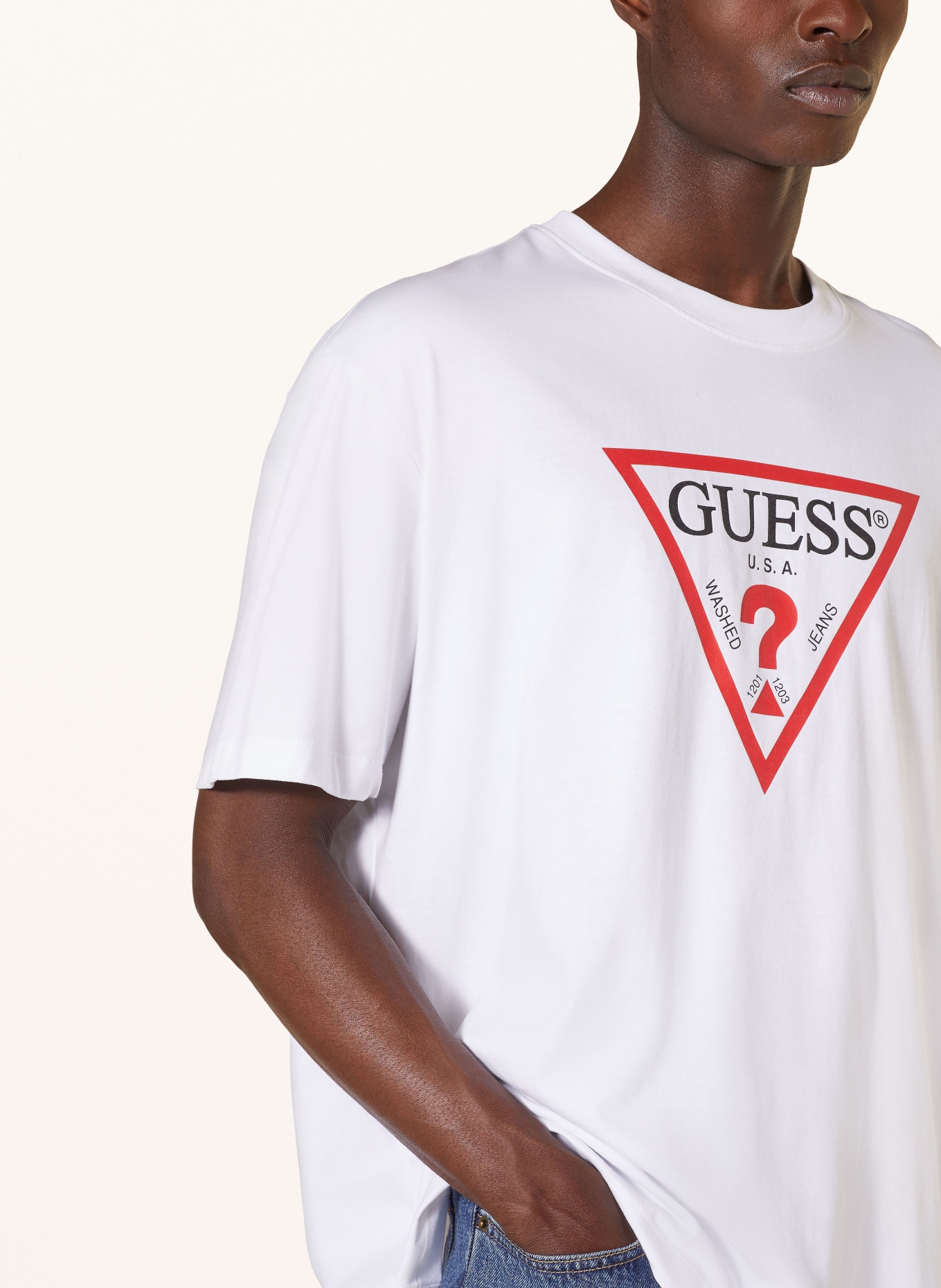 GUESS JEANS T-shirt, Color: WHITE (Image 4)