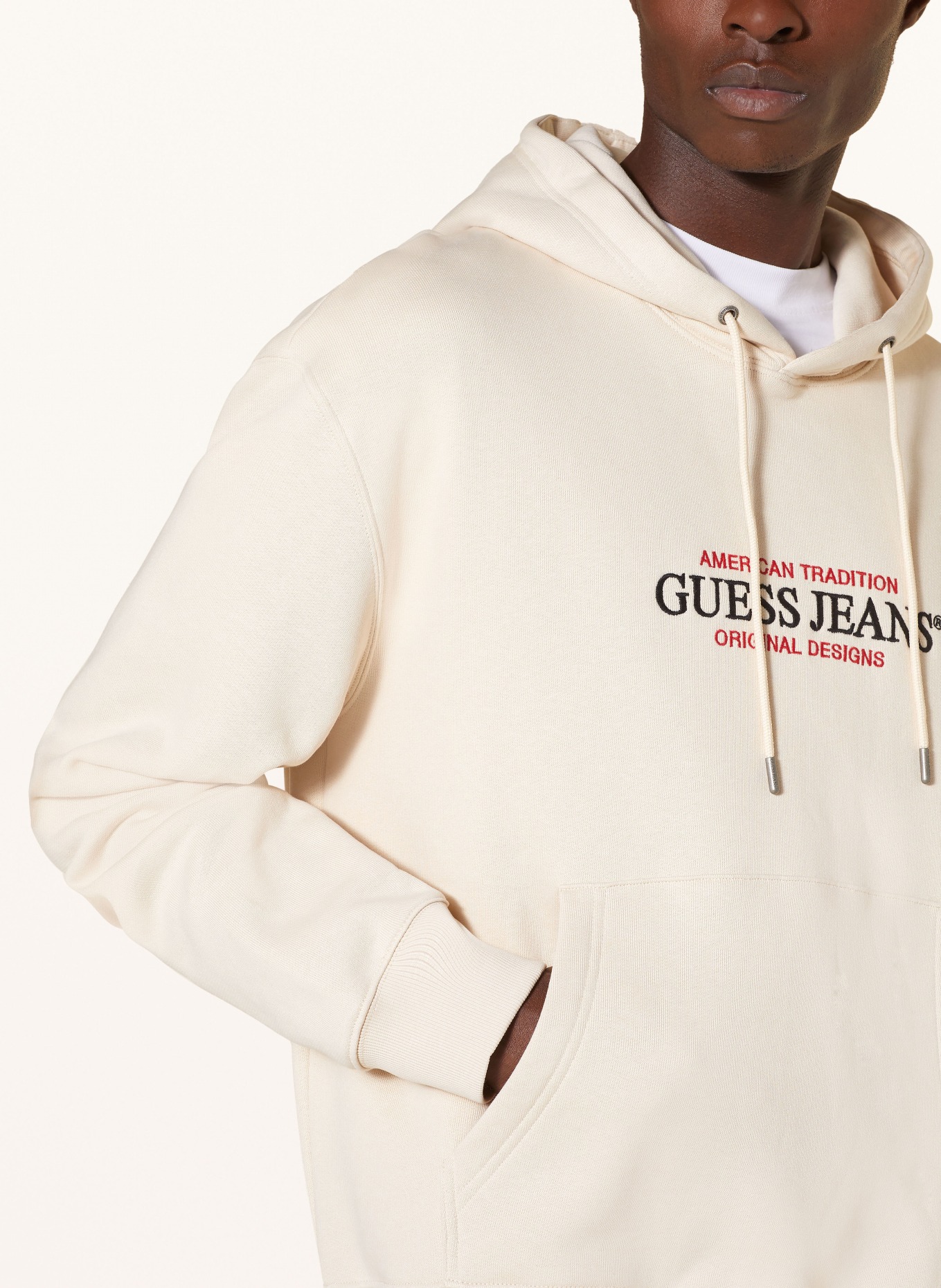 White guess hoodie discount