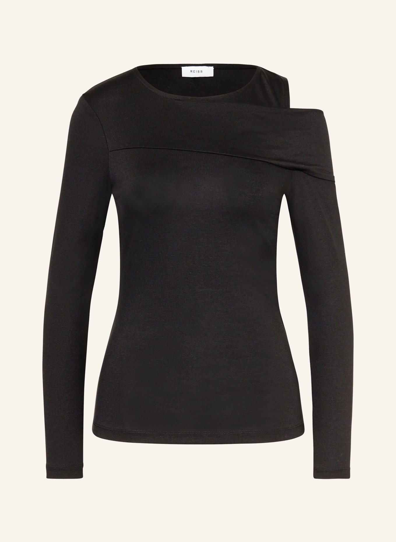 REISS Long sleeve shirt ADELINE with cut-out, Color: BLACK (Image 1)