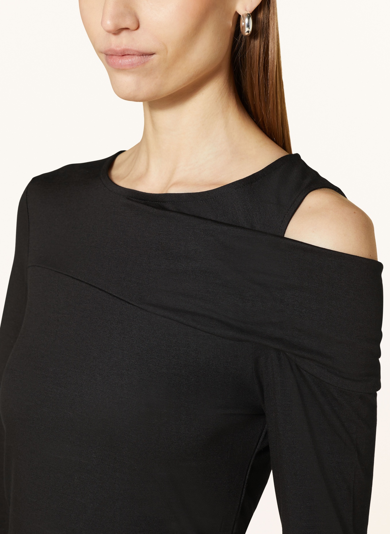 REISS Long sleeve shirt ADELINE with cut-out, Color: BLACK (Image 4)