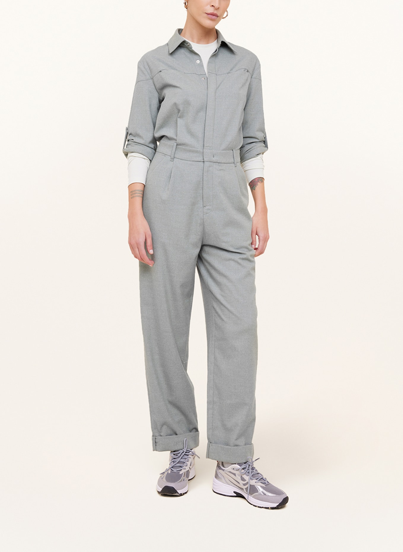 VANILIA Flannel jumpsuit, Color: GRAY (Image 2)