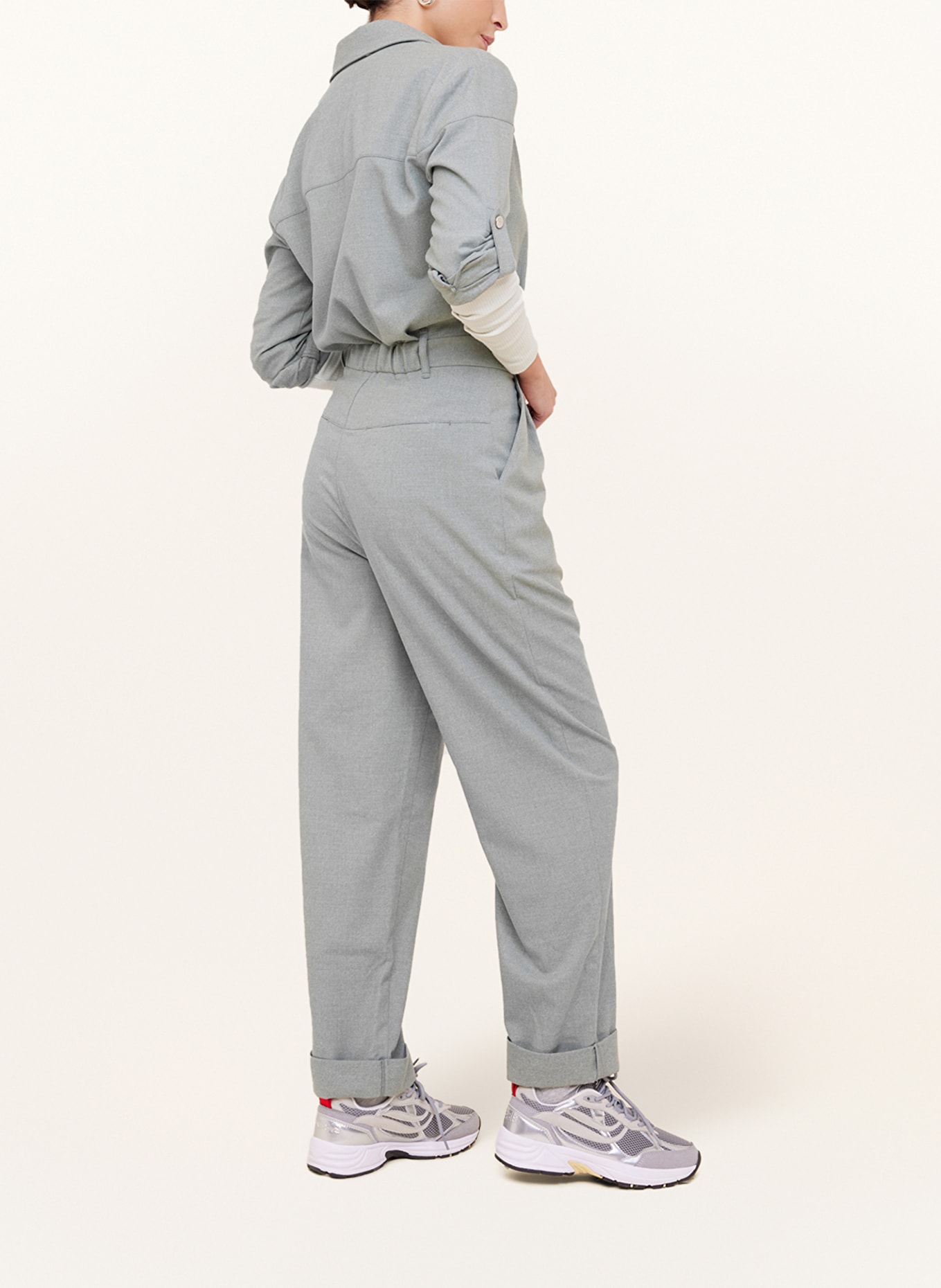 VANILIA Flanell-Jumpsuit, Farbe: GRAU (Bild 3)