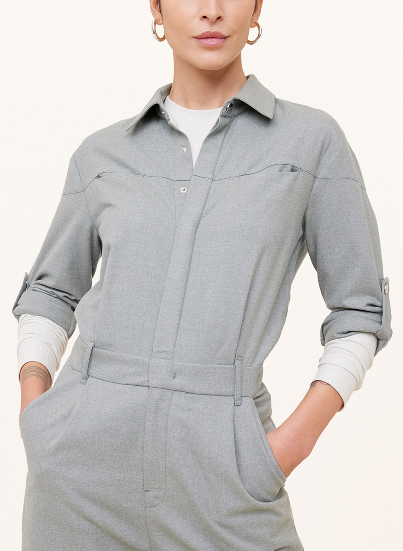 VANILIA Flannel jumpsuit, Color: GRAY (Image 4)