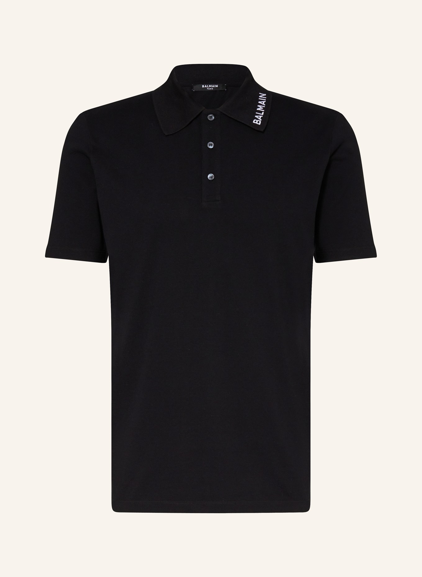 BALMAIN Piqué-Poloshirt, Farbe: SCHWARZ (Bild 1)