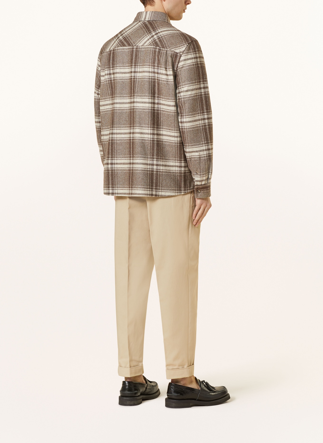 COS Flannel shirt relaxed fit, Color: BEIGE/ BROWN/ DARK BROWN (Image 3)