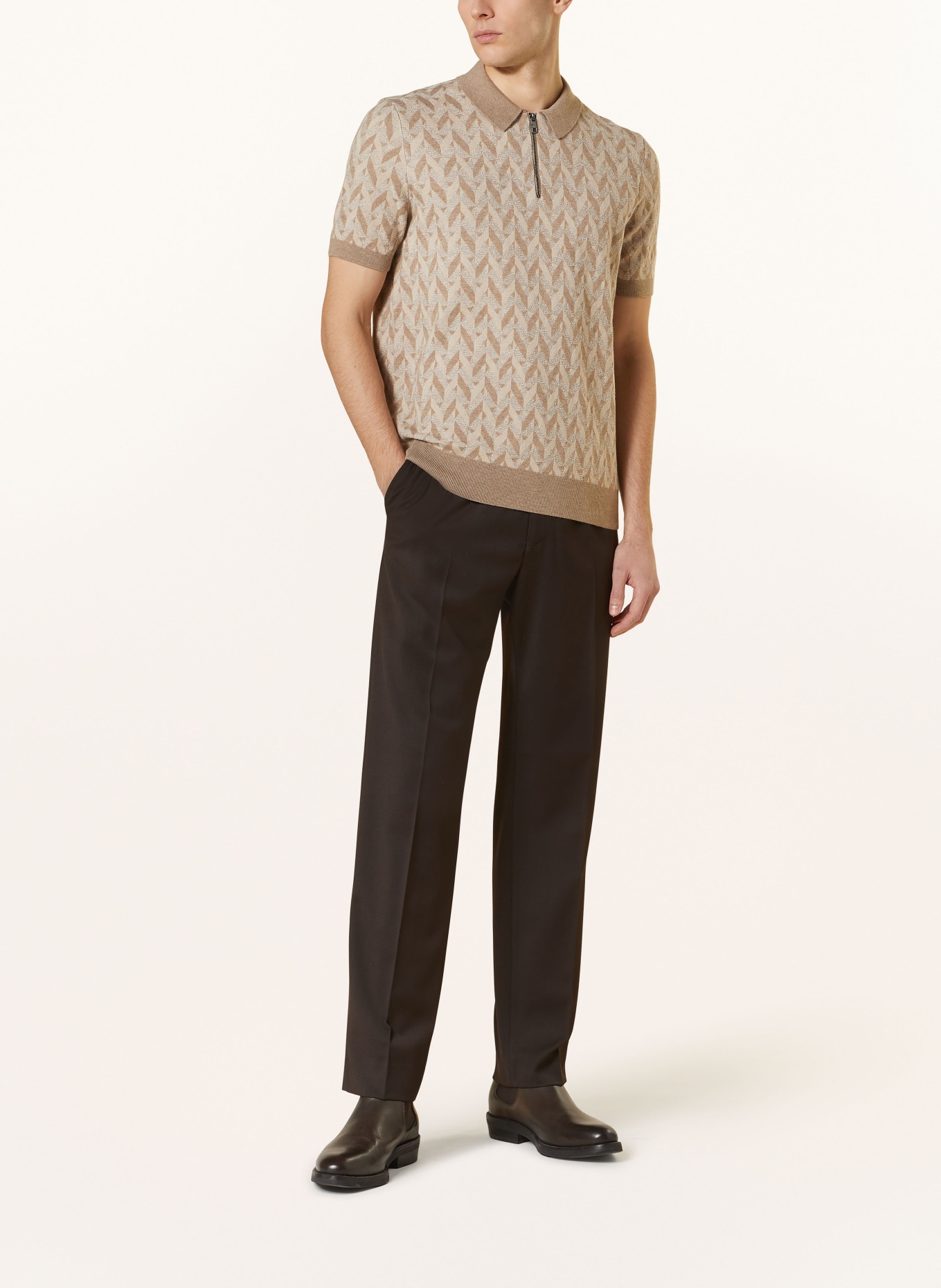 TED BAKER Strick-Poloshirt MITFORD, Farbe: NUDE/ WEISS/ BEIGE (Bild 2)
