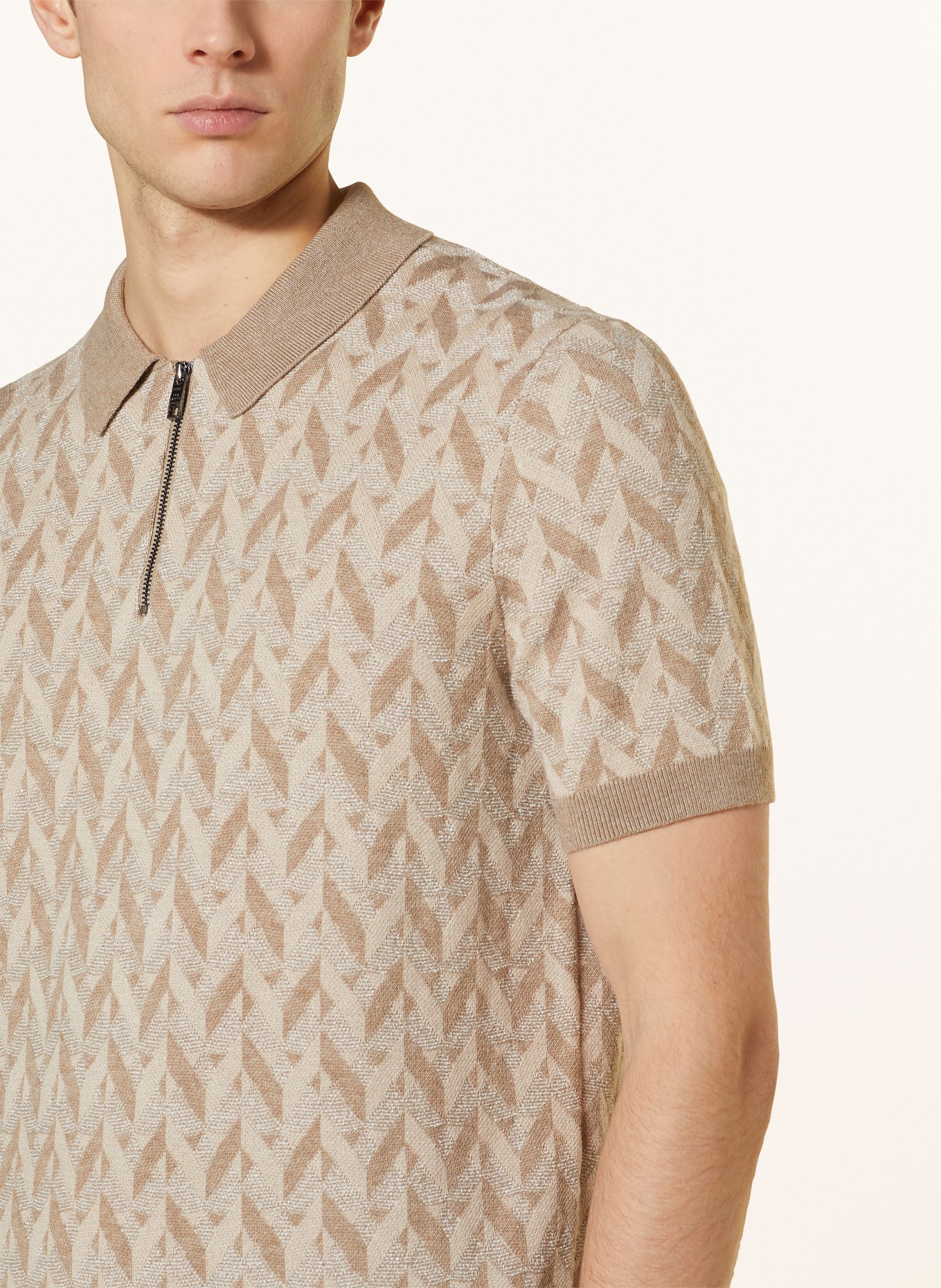 TED BAKER Strick-Poloshirt MITFORD, Farbe: NUDE/ WEISS/ BEIGE (Bild 4)