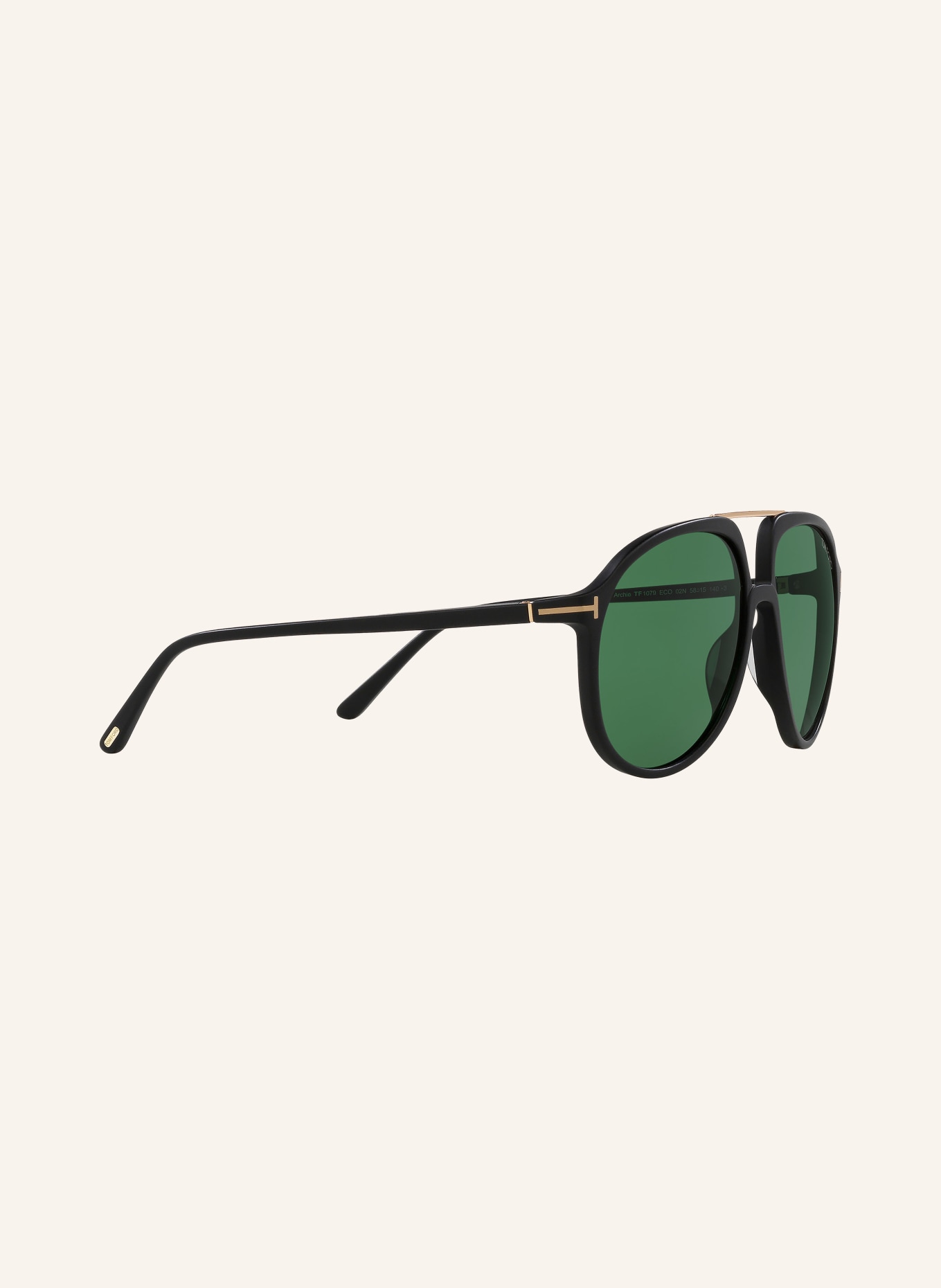 TOM FORD Sunglasses TR001780 ARCHIE, Color: 1220J1 - BLACK MATTE/ GREEN (Image 3)