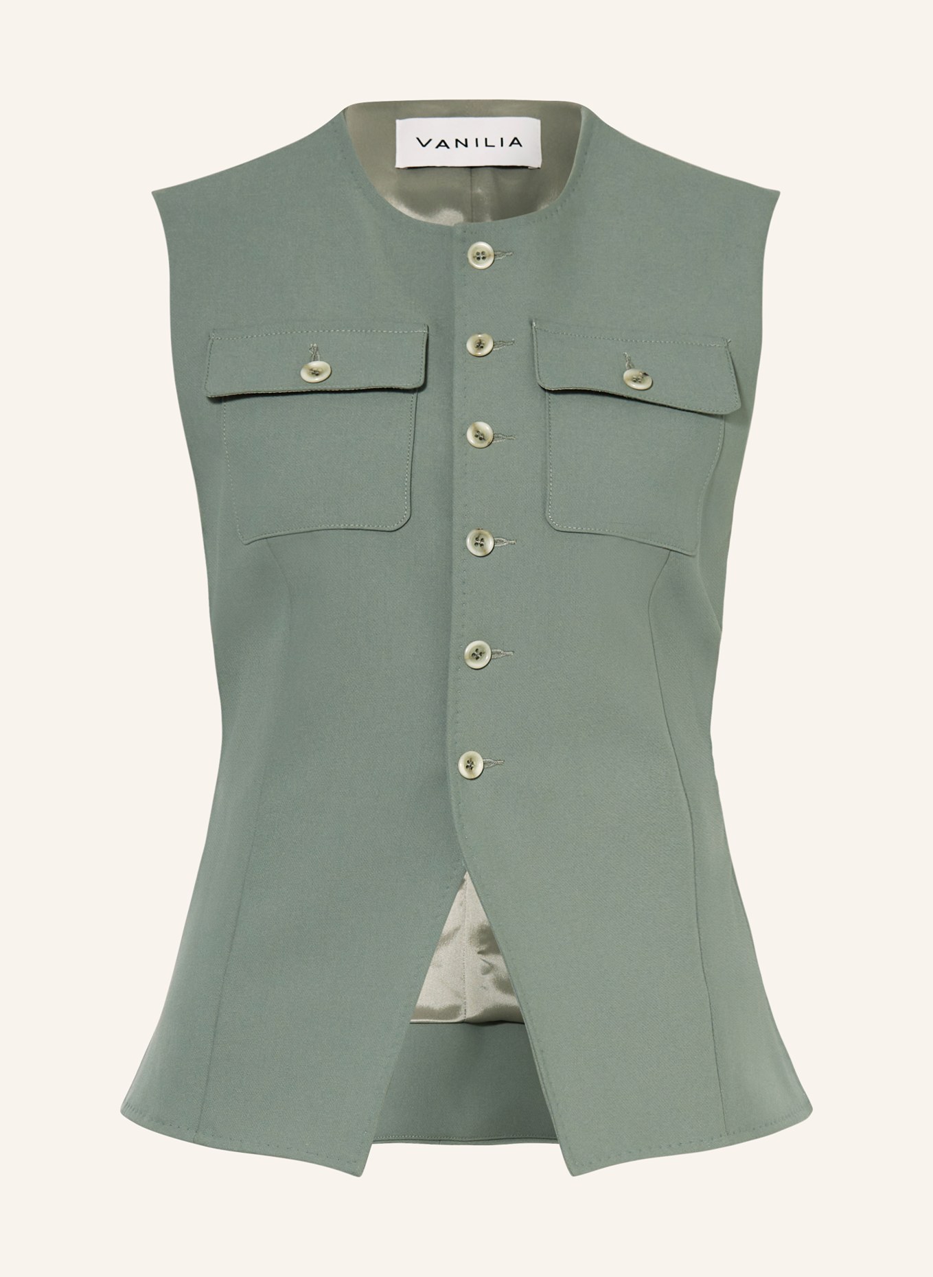 VANILIA Blazer vest, Color: DARK GREEN (Image 1)