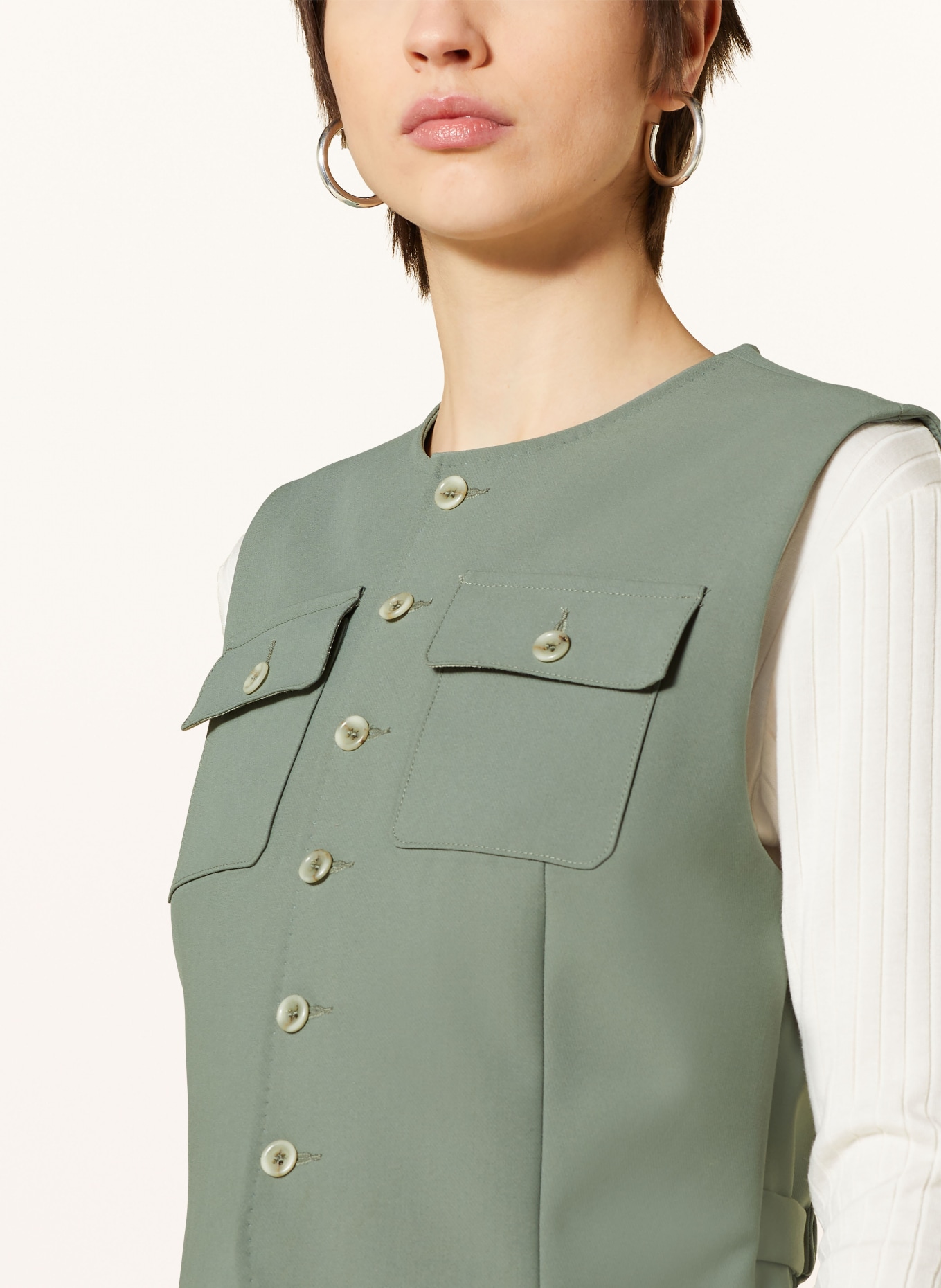 VANILIA Blazer vest, Color: DARK GREEN (Image 4)