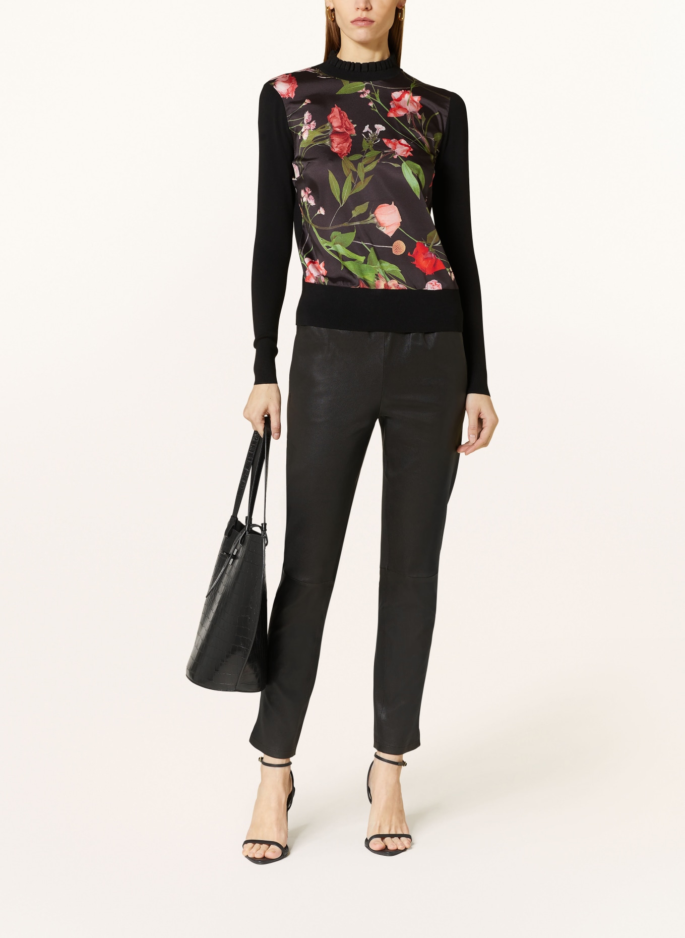 TED BAKER Shirt blouse FRASIEE in mixed materials, Color: BLACK/ GREEN/ RED (Image 2)