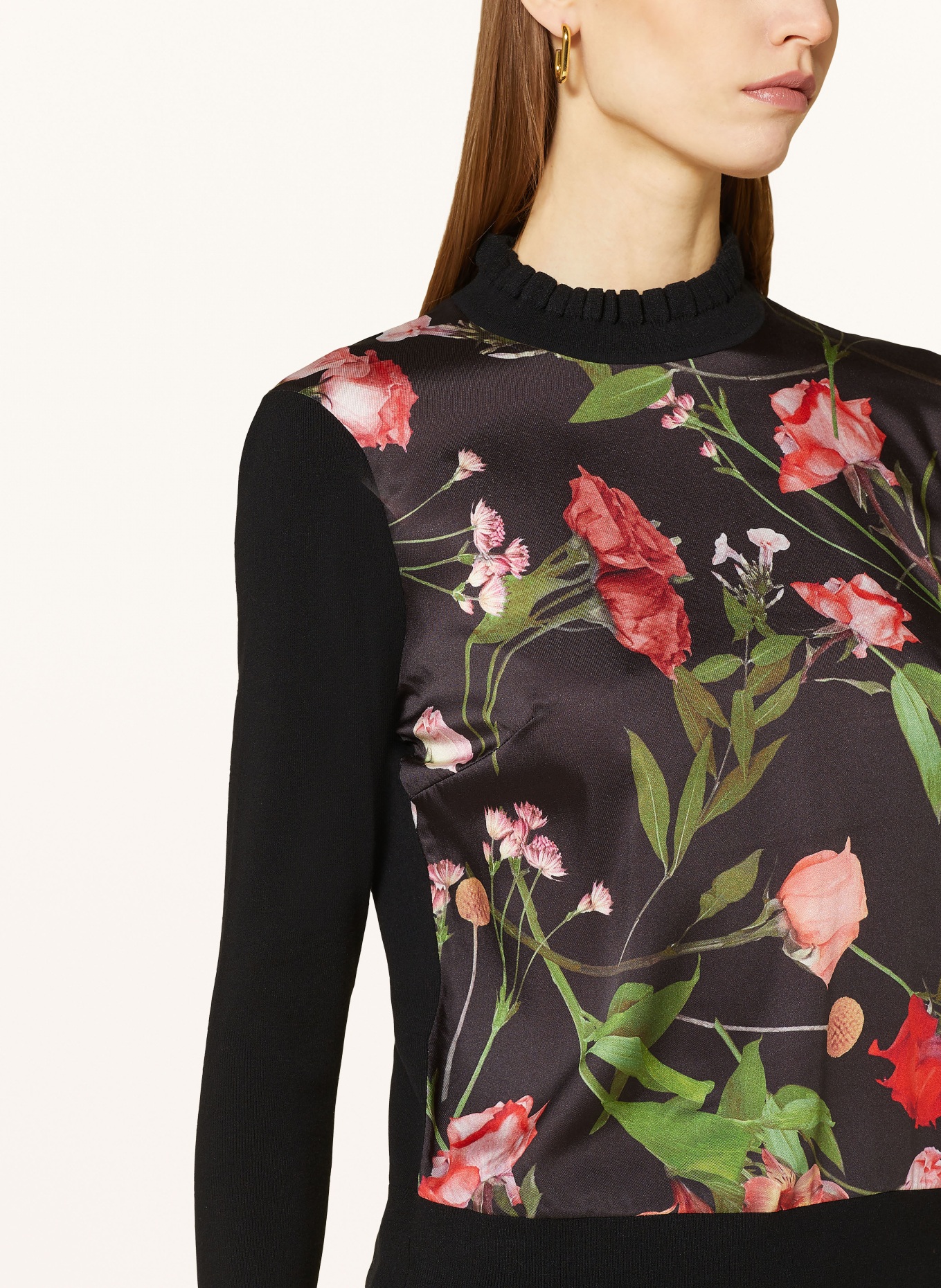 TED BAKER Shirt blouse FRASIEE in mixed materials, Color: BLACK/ GREEN/ RED (Image 4)