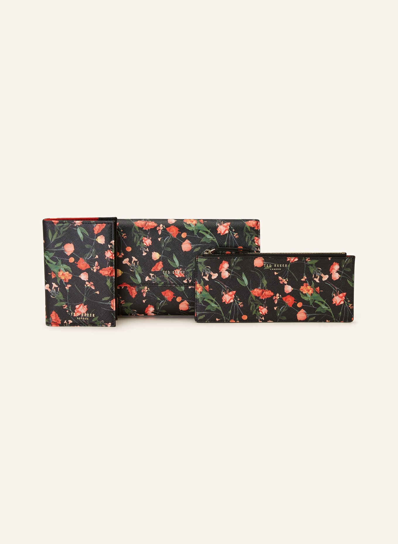 TED BAKER Set PAITIIA: Clutch, passport case and pouch, Color: BLACK/ GREEN/ RED (Image 1)