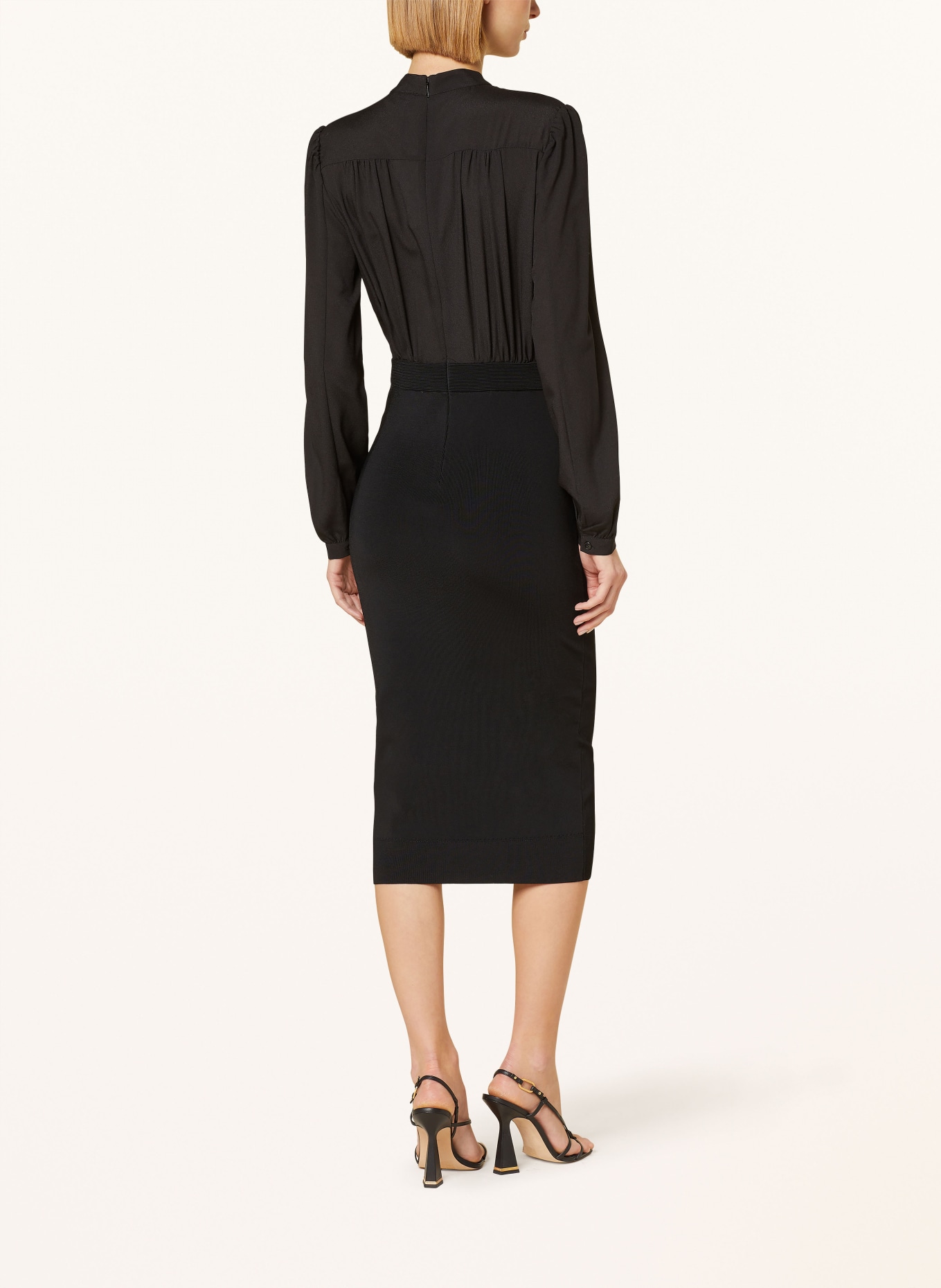 TED BAKER Bow tie collar dress MERSEA in mixed materials, Color: BLACK (Image 3)