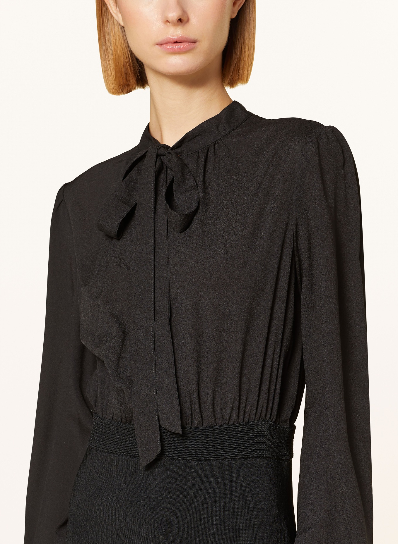 TED BAKER Bow tie collar dress MERSEA in mixed materials, Color: BLACK (Image 4)