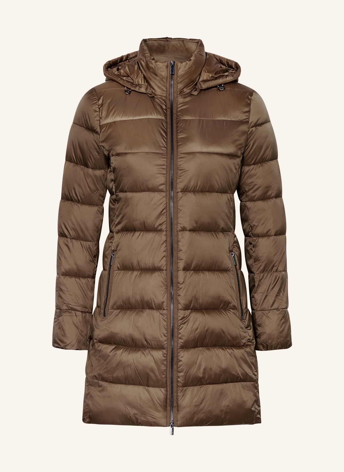 HOBBS Quilted coat JOELLE with removable hood, Color: BROWN (Image 1)