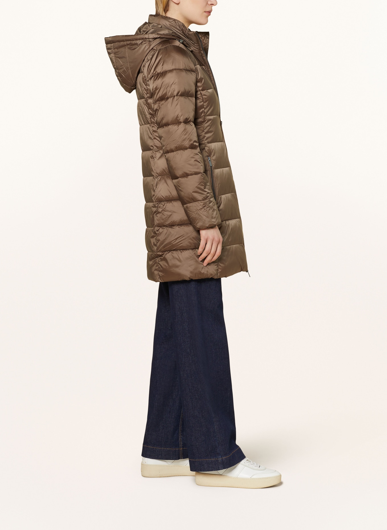HOBBS Quilted coat JOELLE with removable hood, Color: BROWN (Image 4)