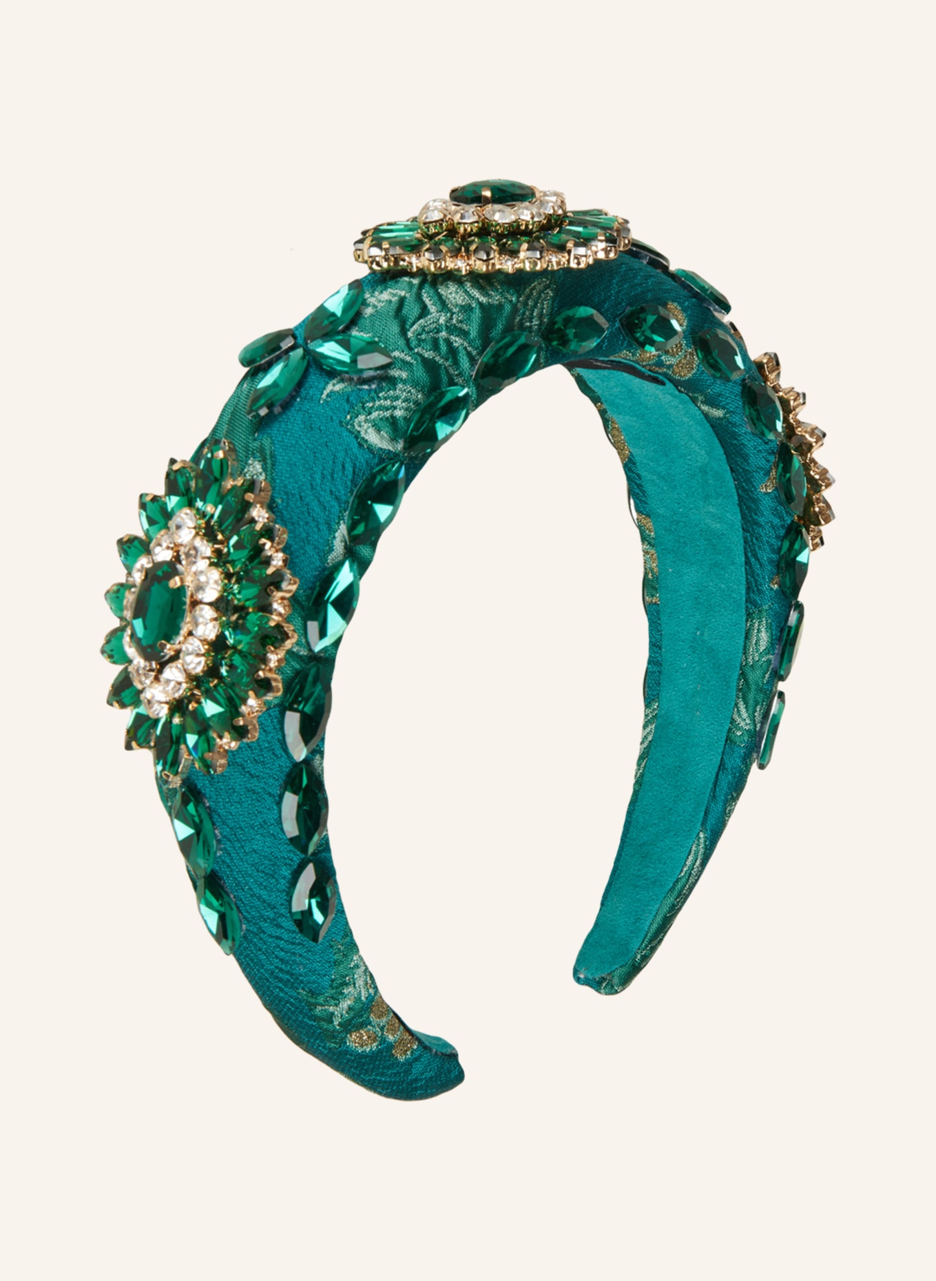 KINGA MATHE Hairband with decorative gems, Color: GREEN/ TEAL (Image 2)