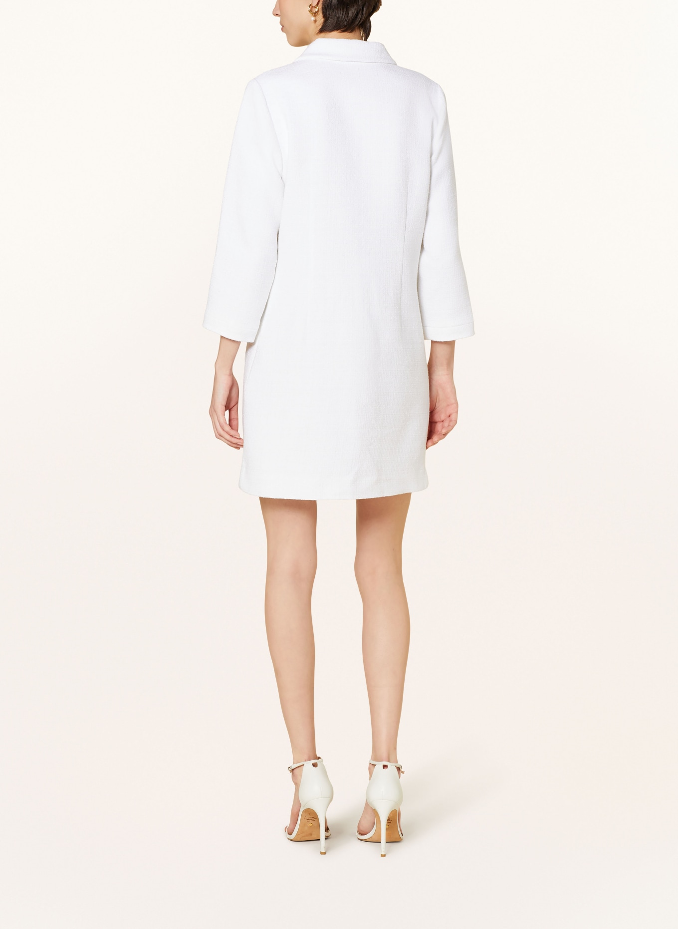 SANDRO Tweed-Kleid mit 3/4-Arm, Farbe: WEISS/ BLAU (Bild 3)