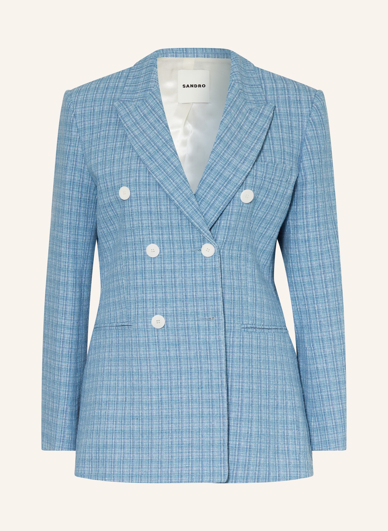 SANDRO Tweed-Blazer, Farbe: HELLBLAU (Bild 1)