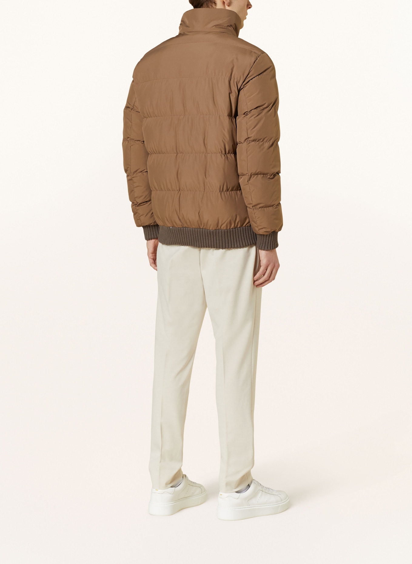 REISS Quilted jacket MIST with faux fur, Color: BROWN (Image 3)