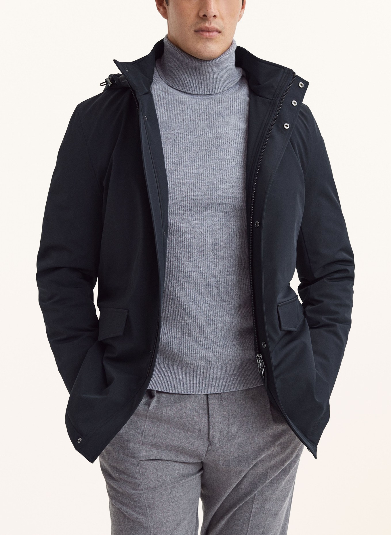 REISS Jacket DUBLIN with removable hood, Color: DARK BLUE (Image 4)