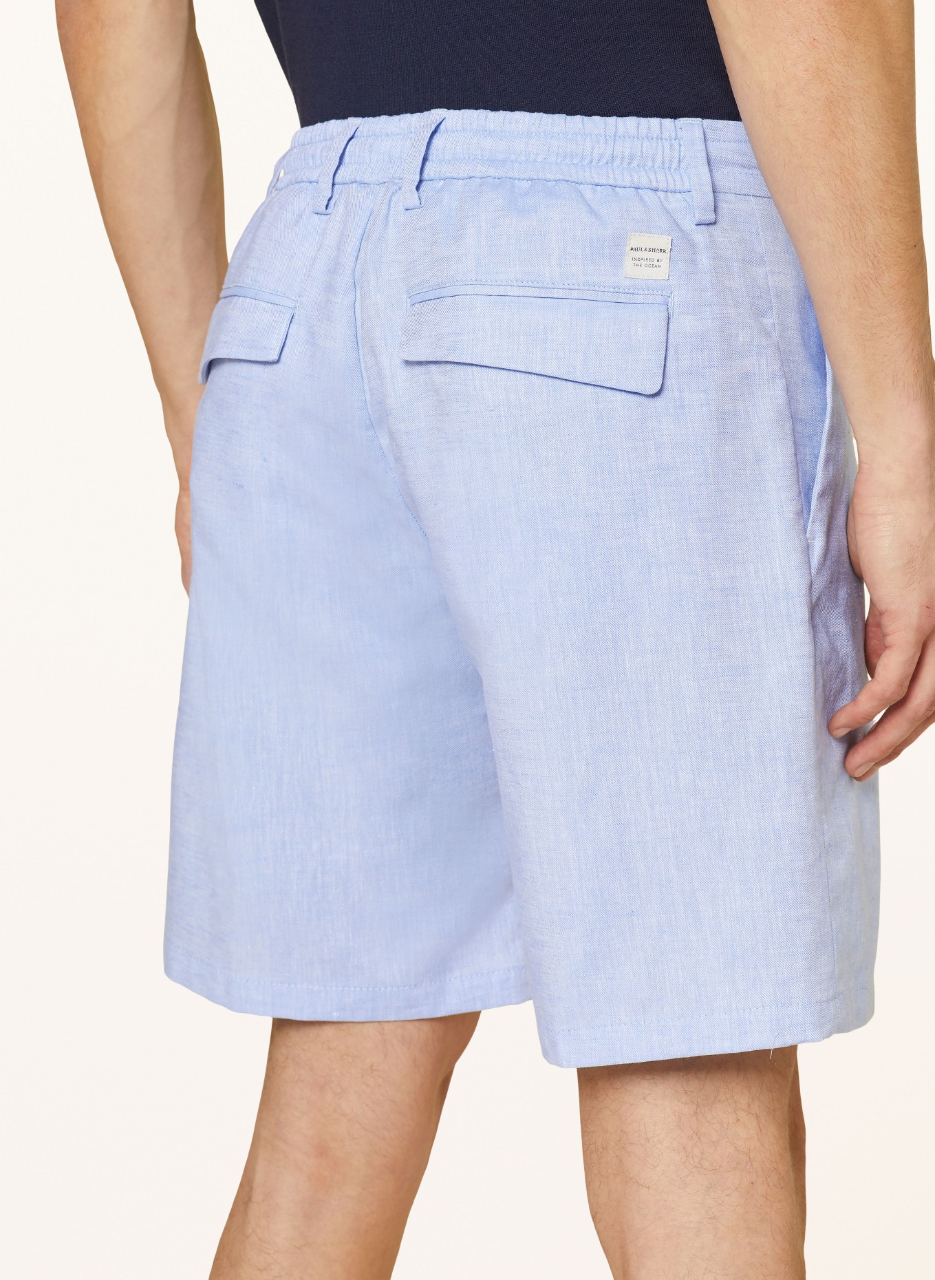 PAUL & SHARK Shorts with linen, Color: BLUE (Image 5)