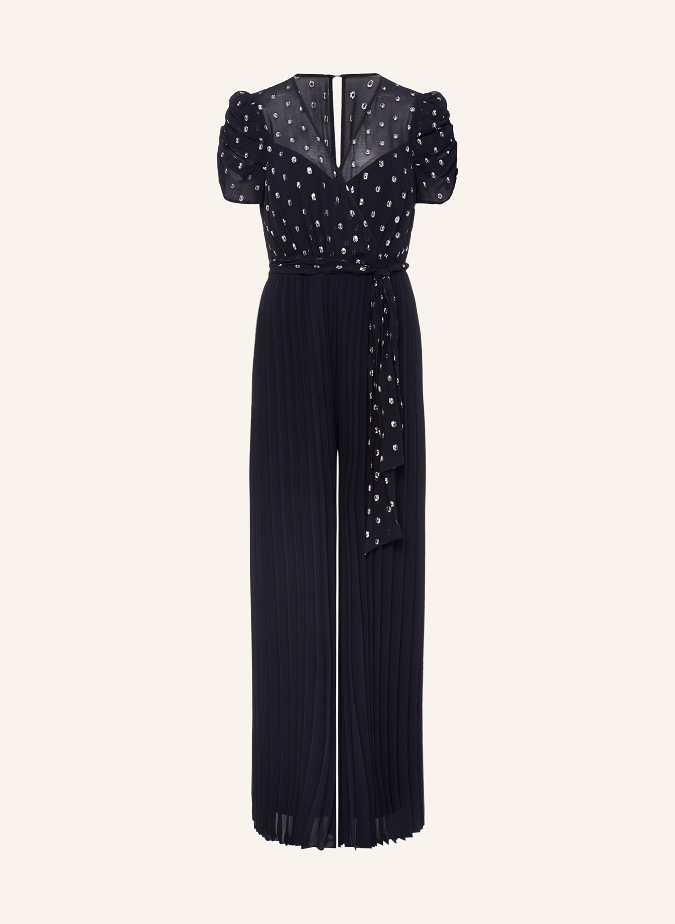 Phase Eight Jumpsuit MOLLI with glitter thread and pleats, Color: DARK BLUE/ SILVER (Image 1)