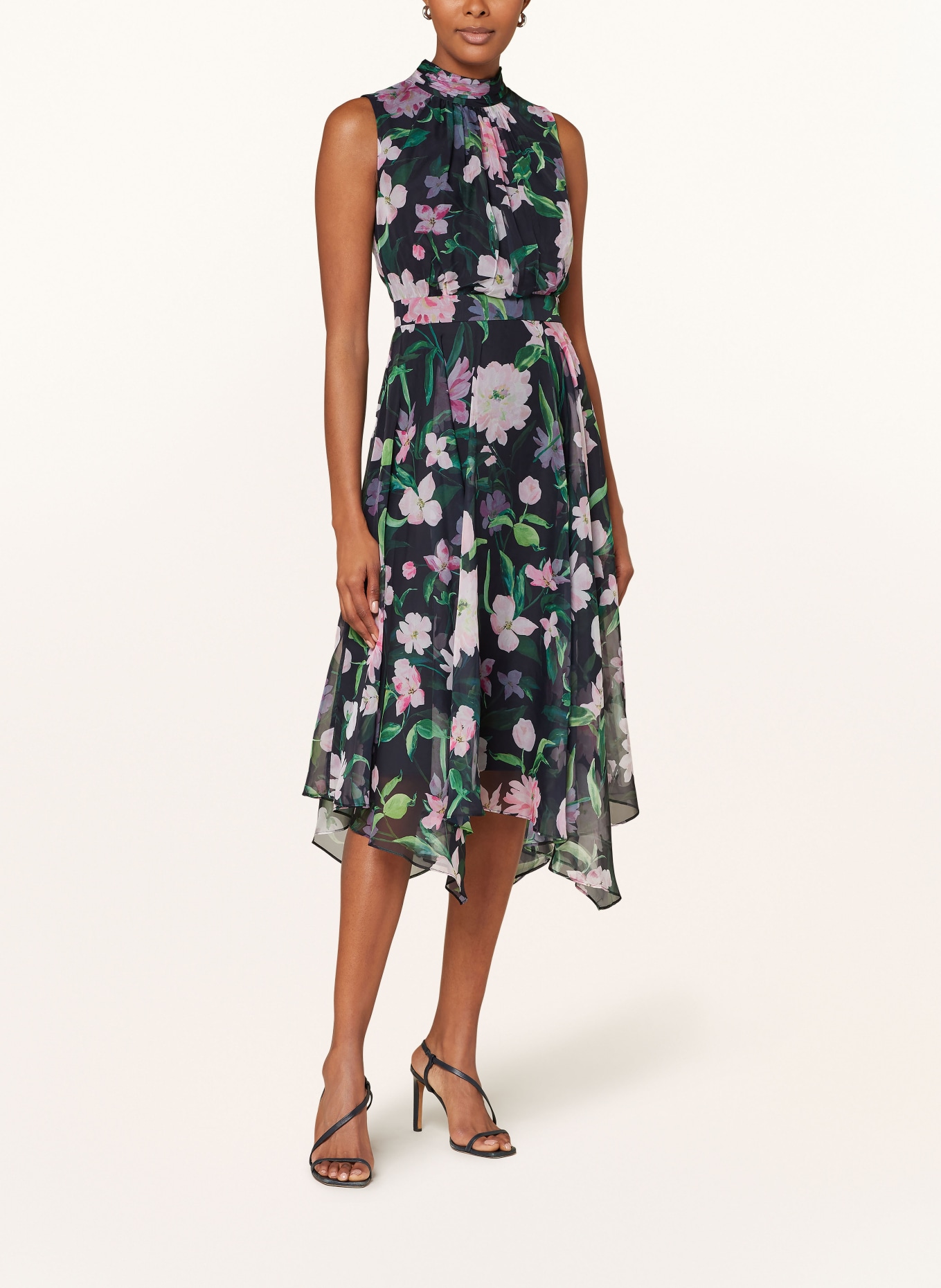 Phase Eight Dress LUCINDA in black green pink